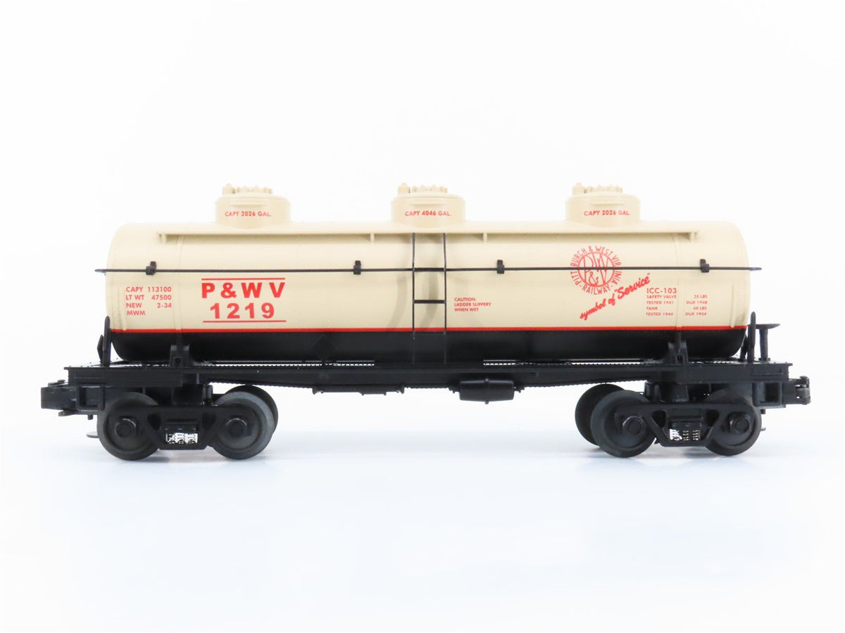 O Gauge 3-Rail MTH P&amp;WV Pittsburgh &amp; West Virginia 3-Dome Tank Car #8516