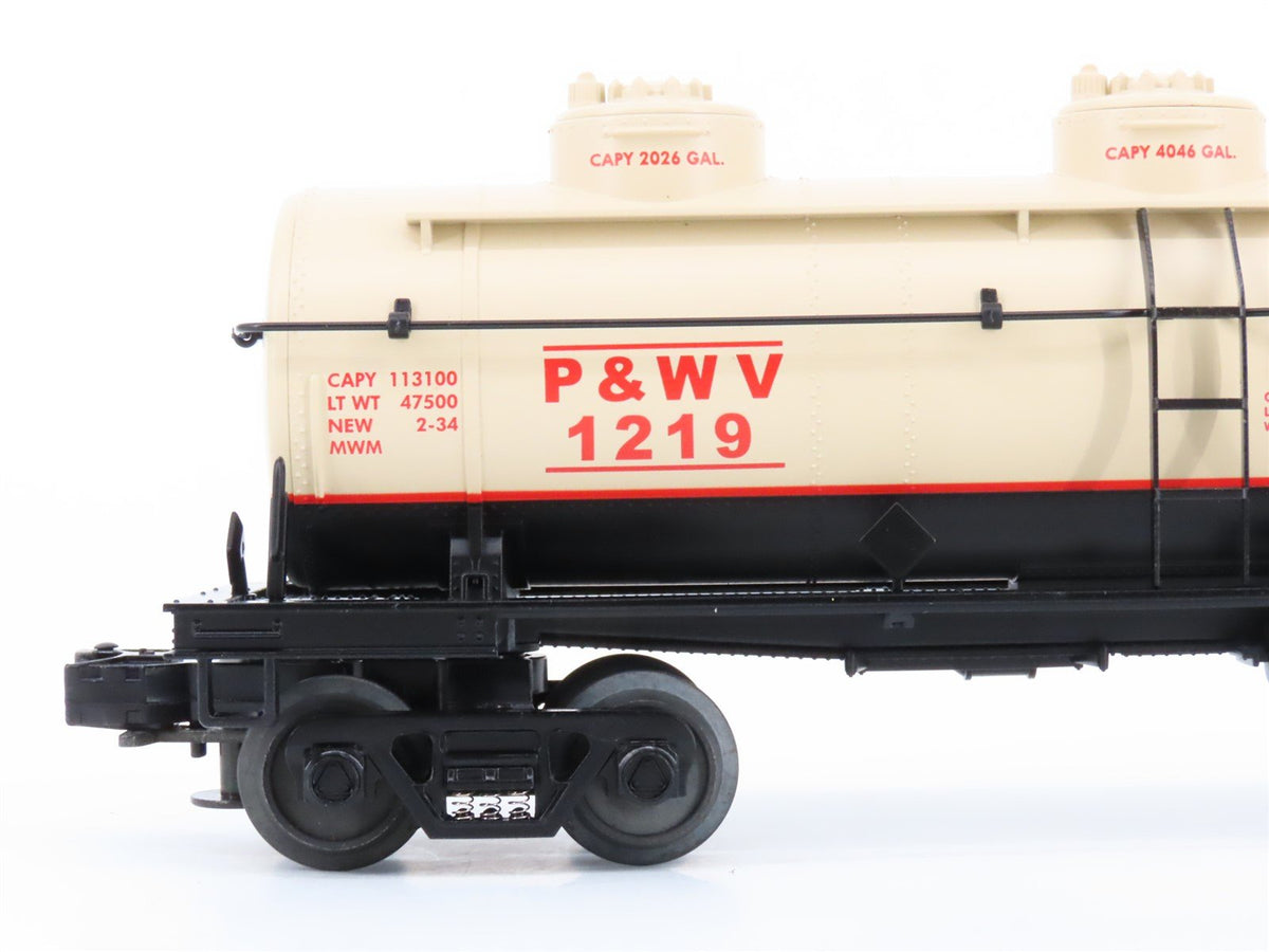 O Gauge 3-Rail MTH P&amp;WV Pittsburgh &amp; West Virginia 3-Dome Tank Car #8516