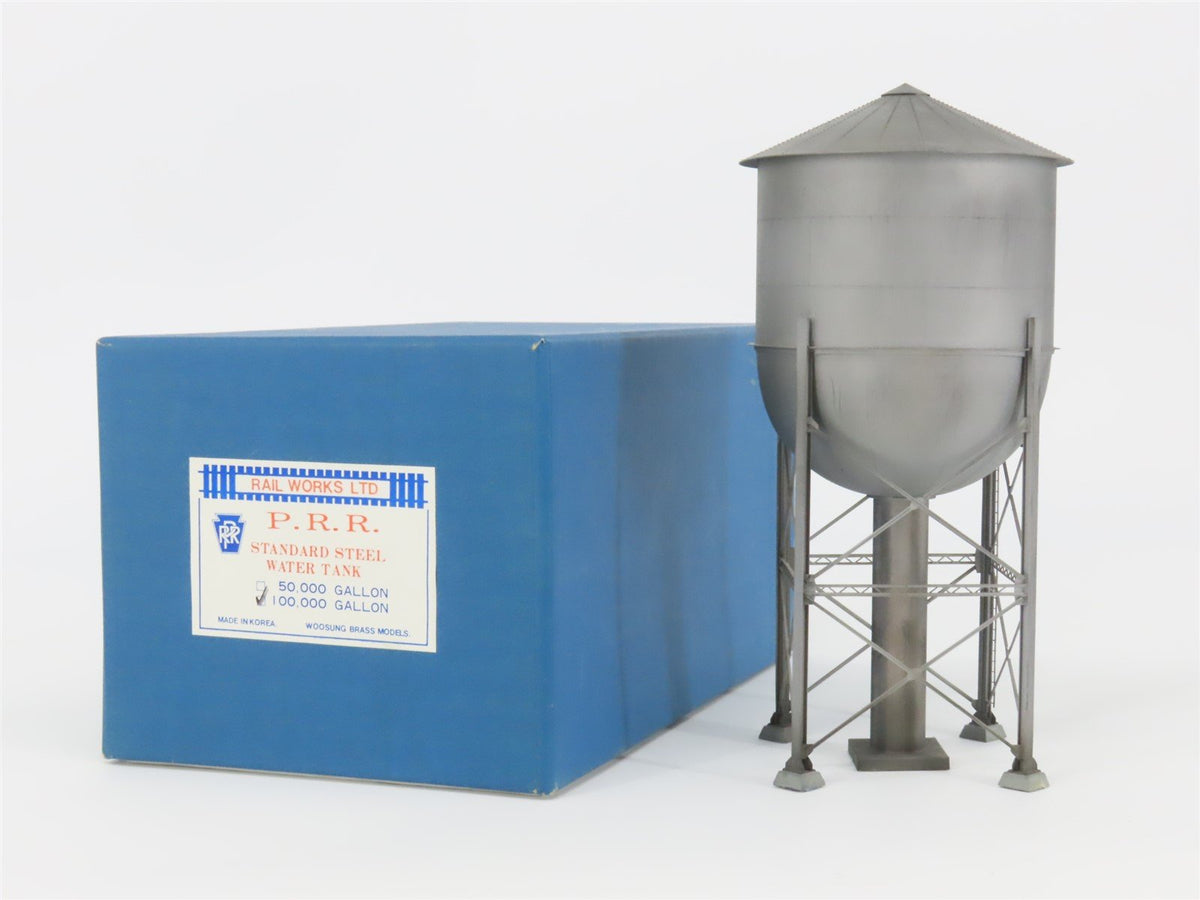 HO Scale Rail Works/Woosung BRASS 100k Gal Steel Water Tank - Custom &amp; Weathered