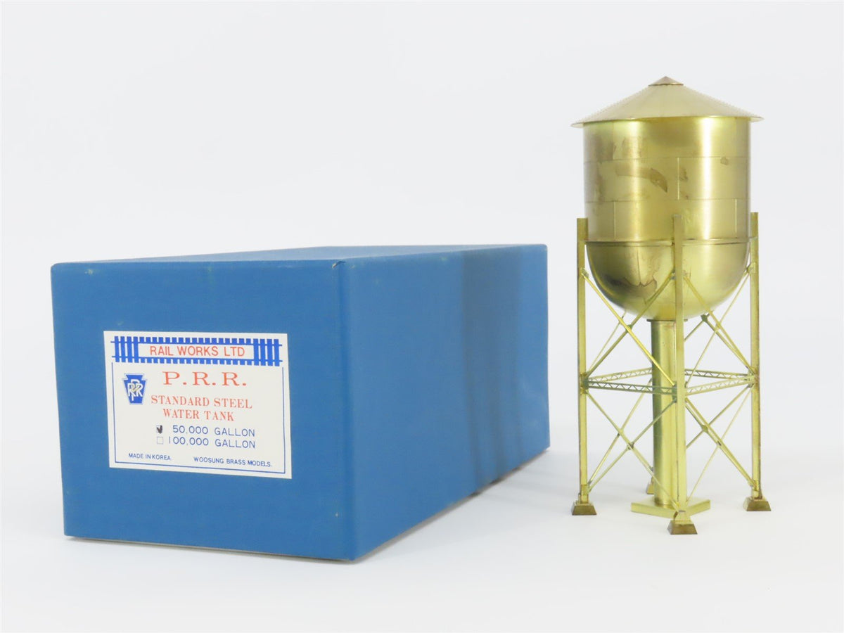HO Scale Rail Works/Woosung BRASS PRR Undecorated 50k Gal Steel Water Tank