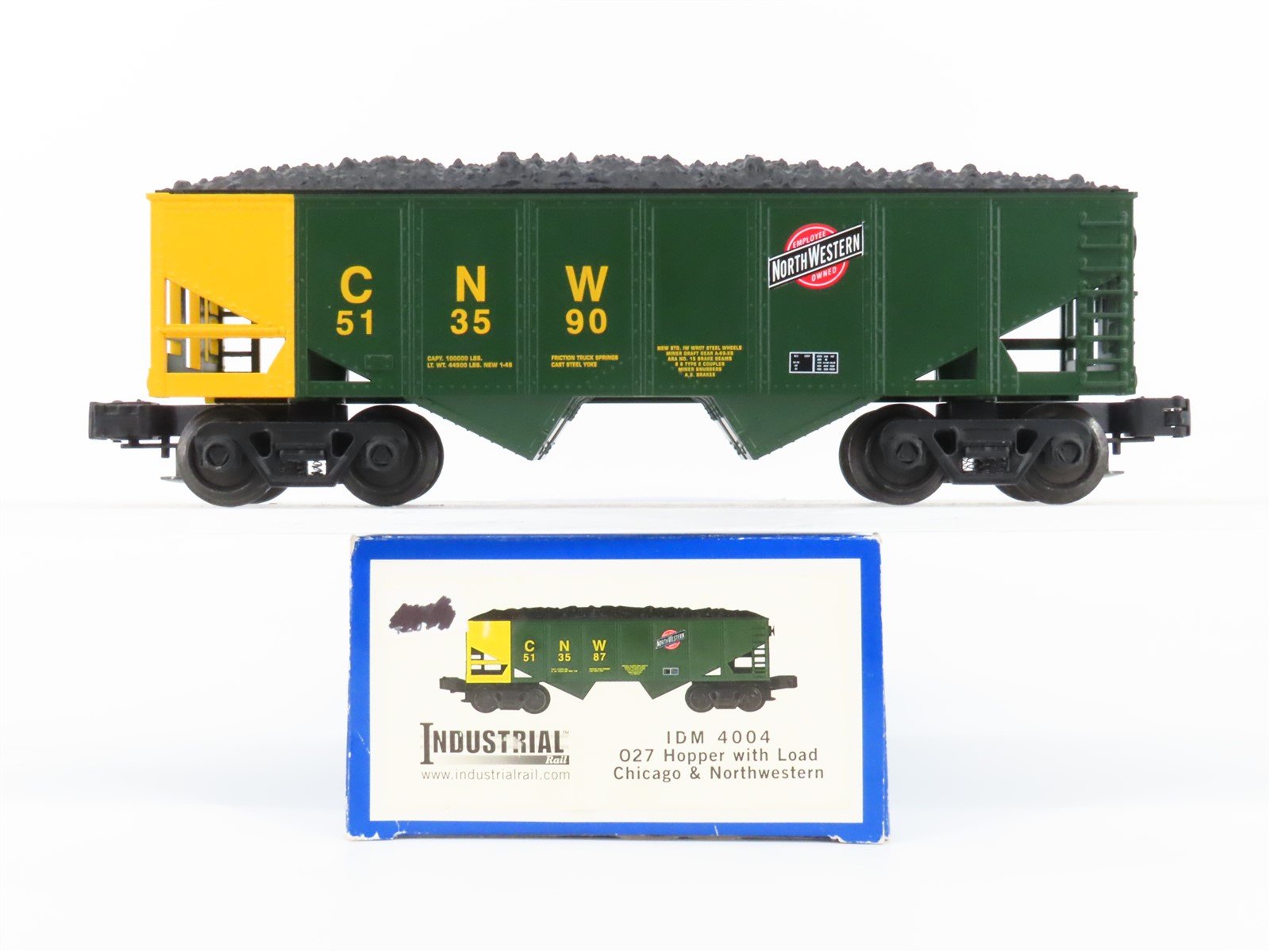 O Gauge 3-Rail Industrial Rail IDM 4004 CNW Railroad 2-Bay Coal Hopper #513590