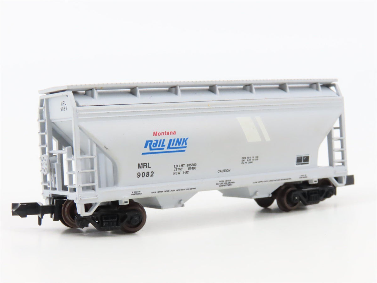 N Scale Atlas 3917 MRL Montana Rail Link 2-Bay Covered Hopper #9082