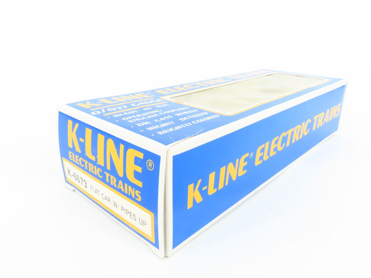 O Gauge 3-Rail K-Line K-6673 UP Union Pacific Flat Car w/ Pipes #6673