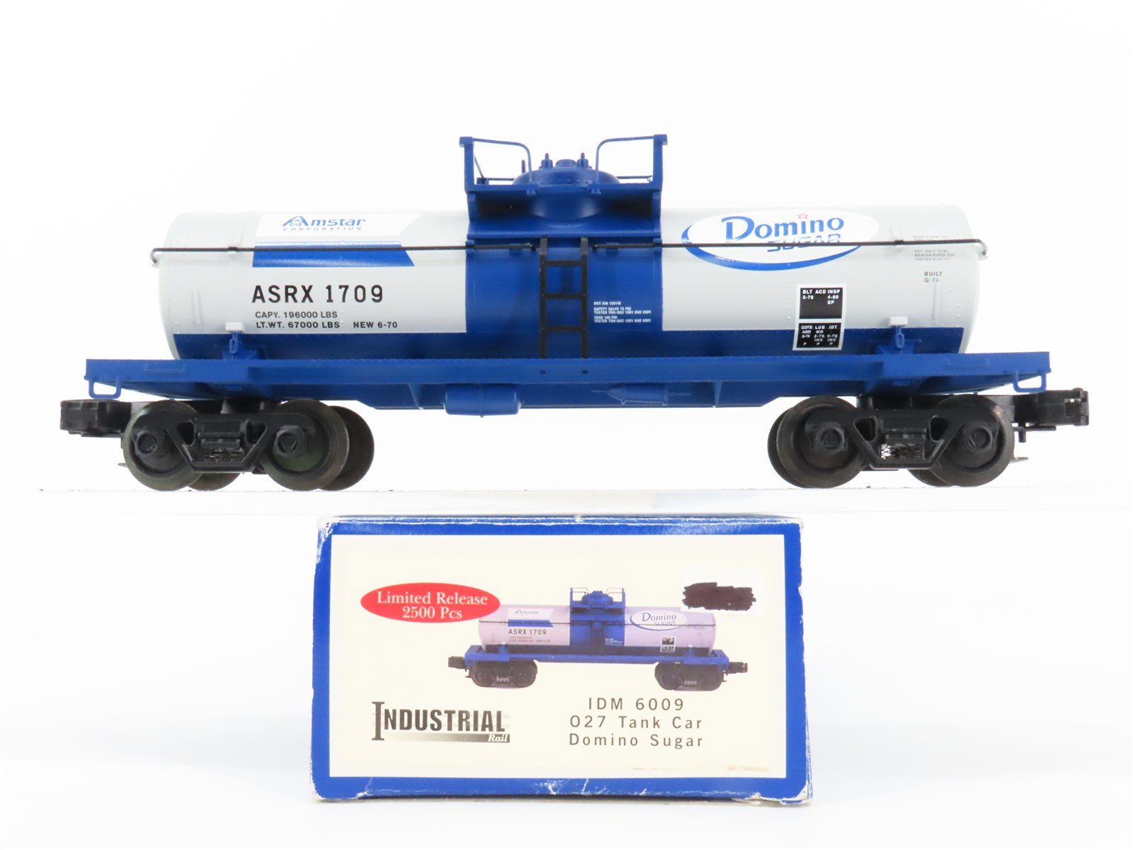 O Gauge 3-Rail Industrial Rail IDM 6009 ASRX Domino Sugar Tank Car #1709