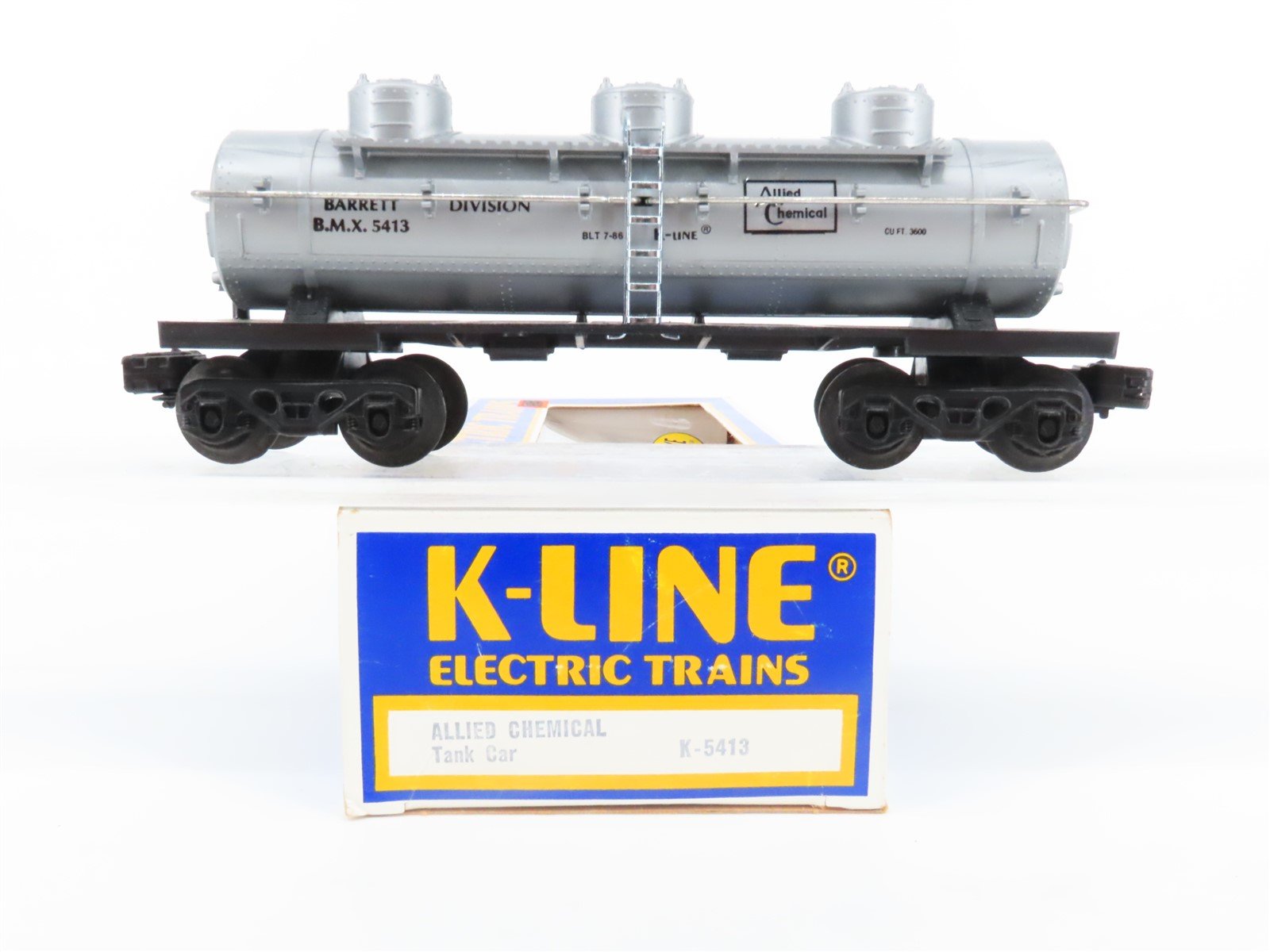 O Gauge 3-Rail K-Line K-5413 BMX Allied Chemical 3 Dome Tank Car #5413