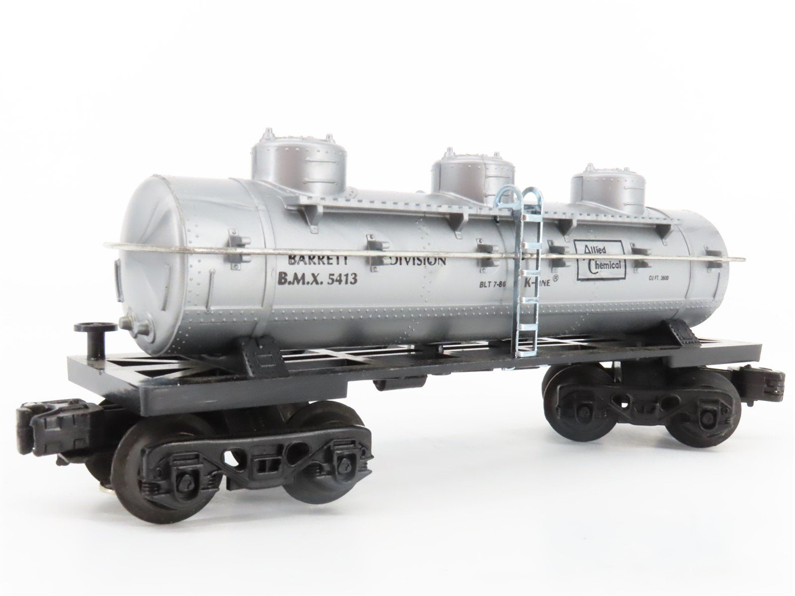 O Gauge 3-Rail K-Line K-5413 BMX Allied Chemical 3 Dome Tank Car #5413