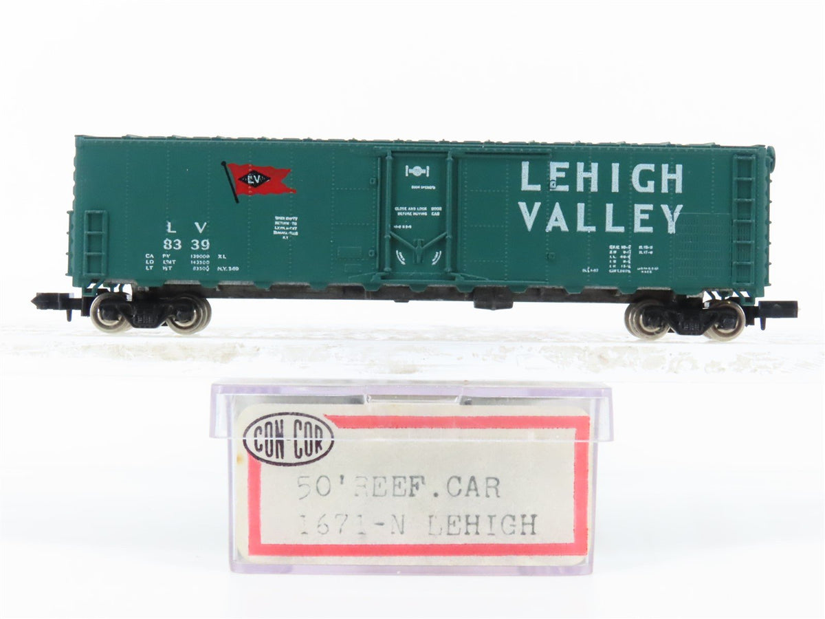 N Scale Con-Cor 1671-N LV Lehigh Valley 50&#39; Reefer #8339