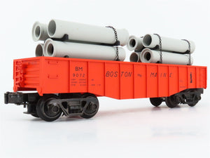 O Gauge 3-Rail Atlas Industrial Rail 1003001-2 BM Gondola #9072 w/ Pipe Load