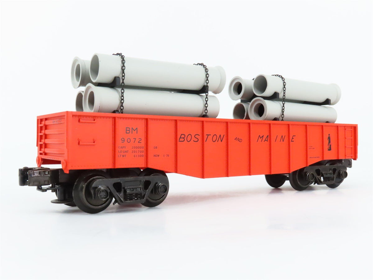 O Gauge 3-Rail Atlas Industrial Rail 1003001-2 BM Gondola #9072 w/ Pipe Load