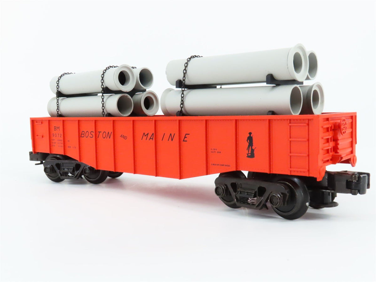 O Gauge 3-Rail Atlas Industrial Rail 1003001-2 BM Gondola #9072 w/ Pipe Load