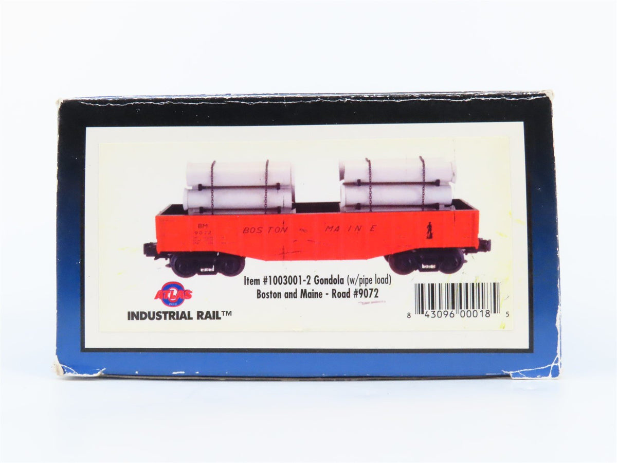 O Gauge 3-Rail Atlas Industrial Rail 1003001-2 BM Gondola #9072 w/ Pipe Load