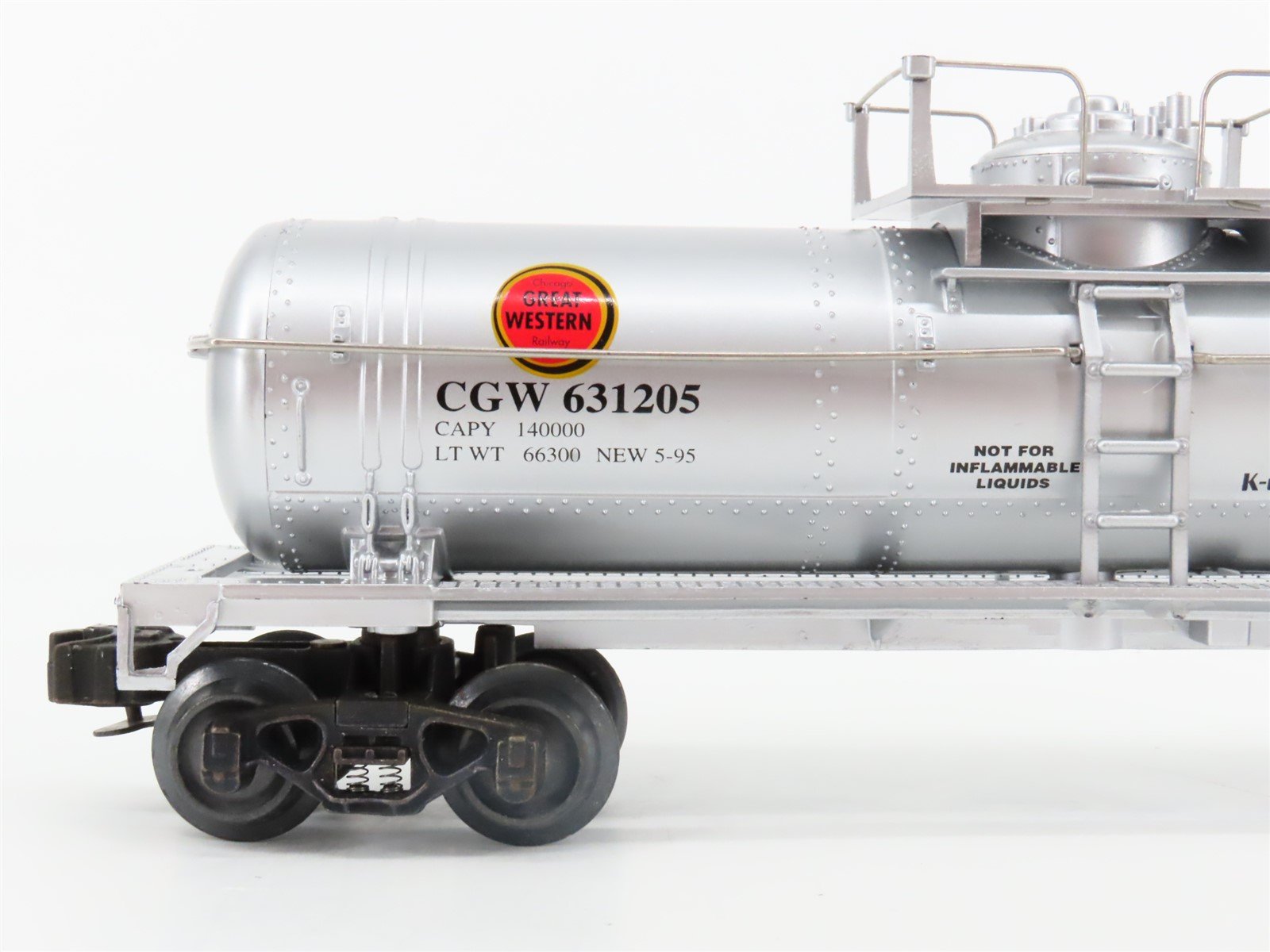 O Gauge 3-Rail K-Line K-631205 GW Great Western Single Dome Tank Car #631205