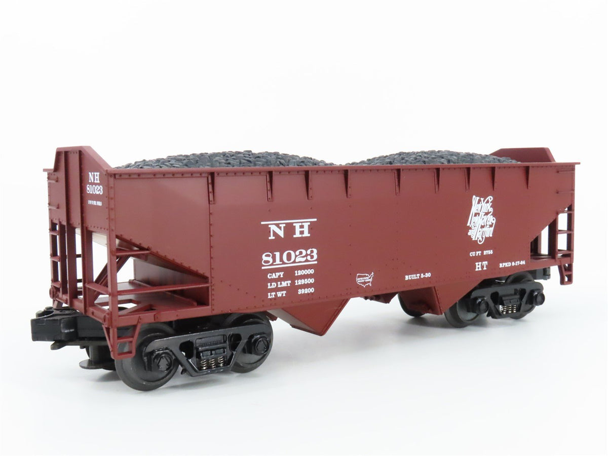 O Gauge 3-Rail MTH 20-90020A NH New Haven 2-Bay Offset Hopper #81023 w/Load