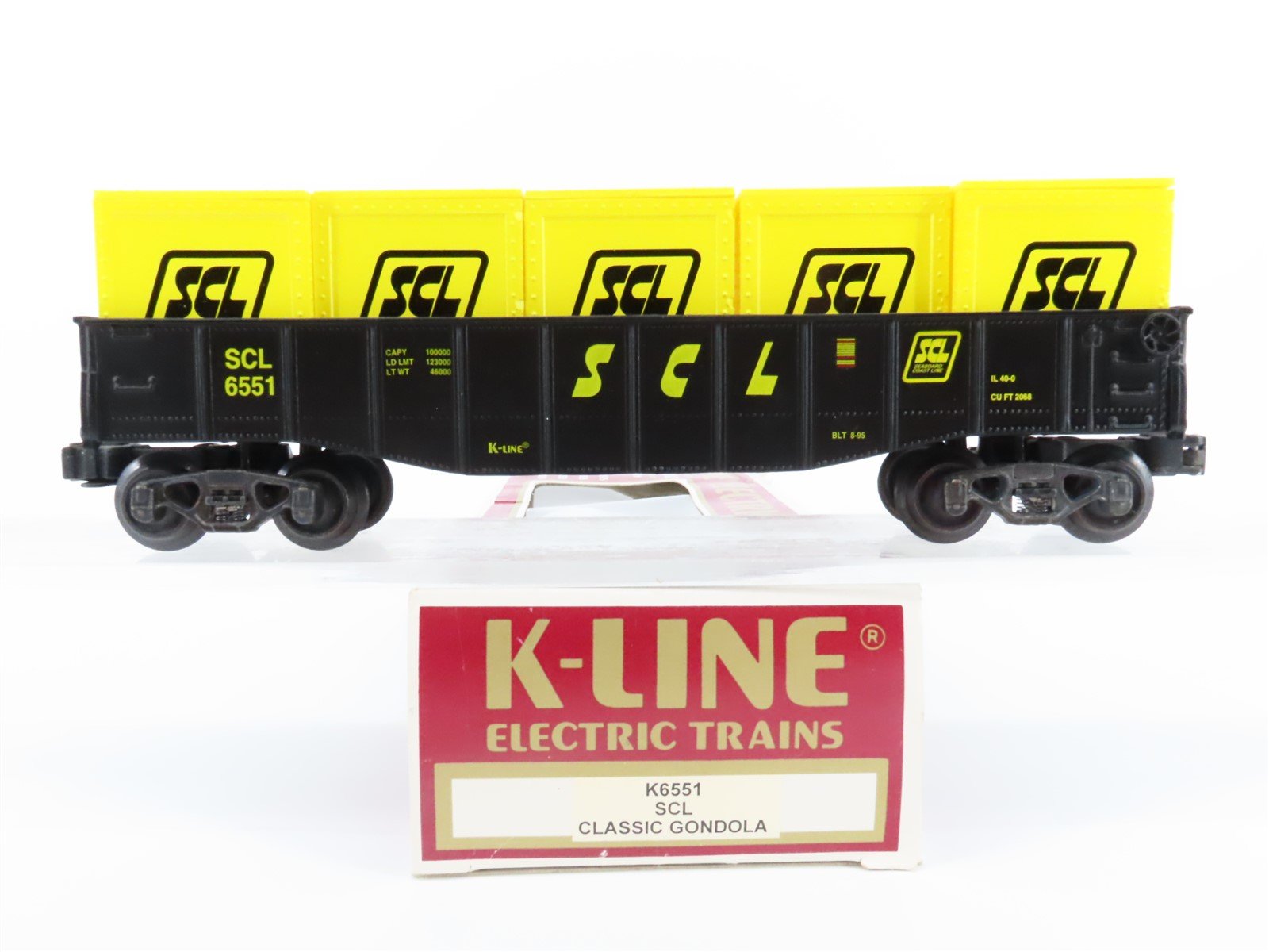 O Gauge 3-Rail K-Line K6551 SCL Seaboard Coast Line Gondola w/Load #6551