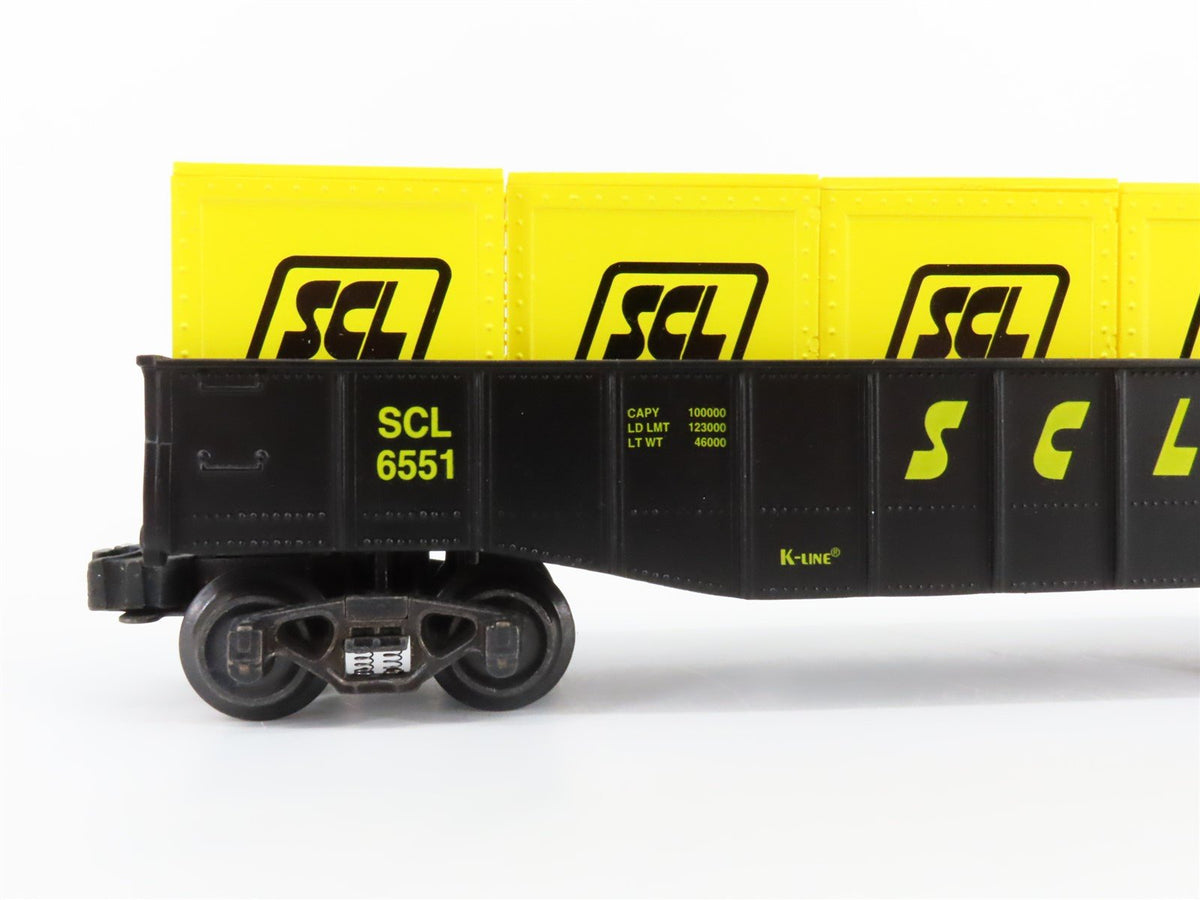 O Gauge 3-Rail K-Line K6551 SCL Seaboard Coast Line Gondola w/Load #6551