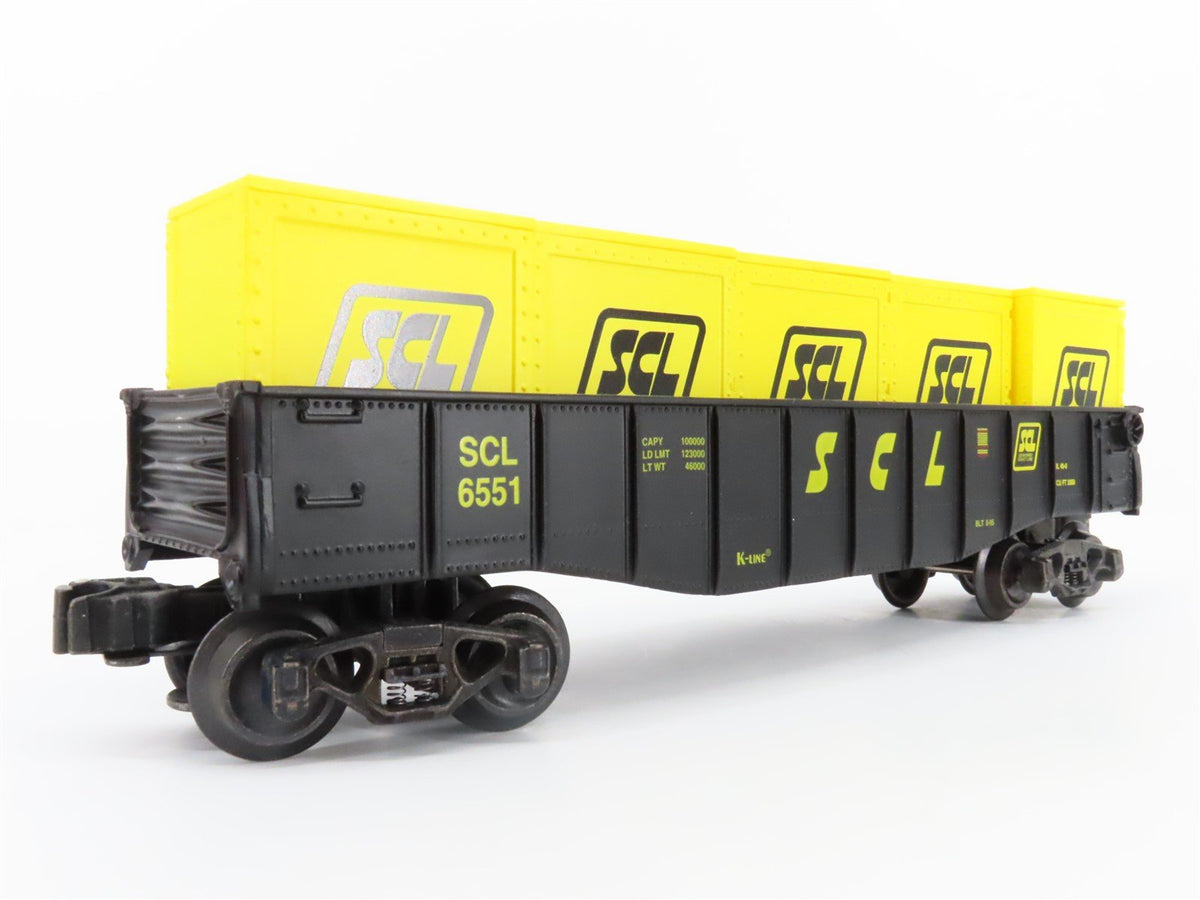 O Gauge 3-Rail K-Line K6551 SCL Seaboard Coast Line Gondola w/Load #6551