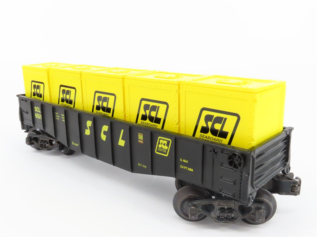 O Gauge 3-Rail K-Line K6551 SCL Seaboard Coast Line Gondola w/Load #6551