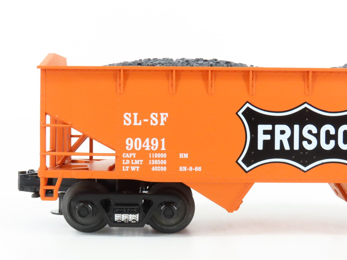 O Gauge 3-Rail MTH 20-97415 SLSF Frisco 2-Bay Offset Hopper #90491 w/Load
