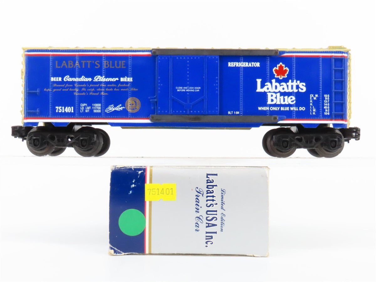 O Gauge 3-Rail K-Line Labatt&#39;s USA K751401 Labatt&#39;s Blue Reefer #751401