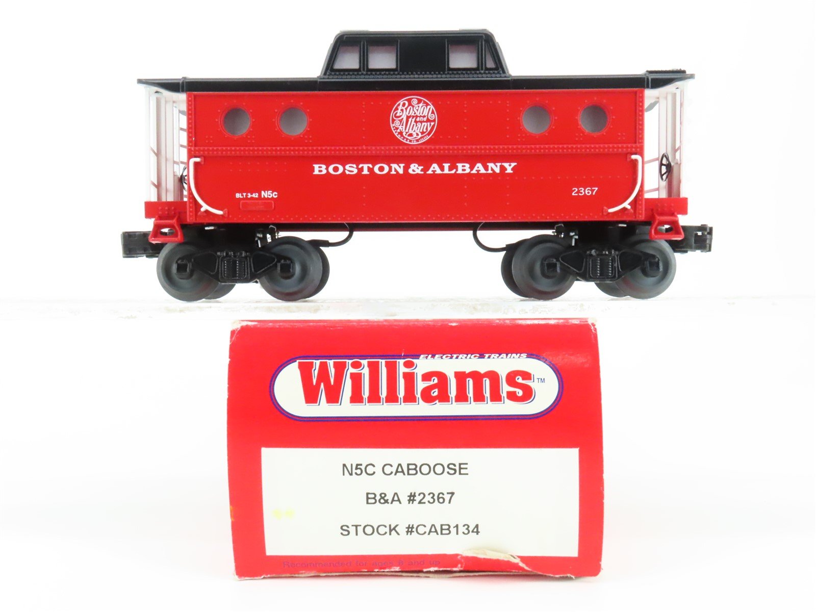 O Gauge 3-Rail Williams CAB134 B&A Boston & Albany N5C Caboose #2367 w/Lights