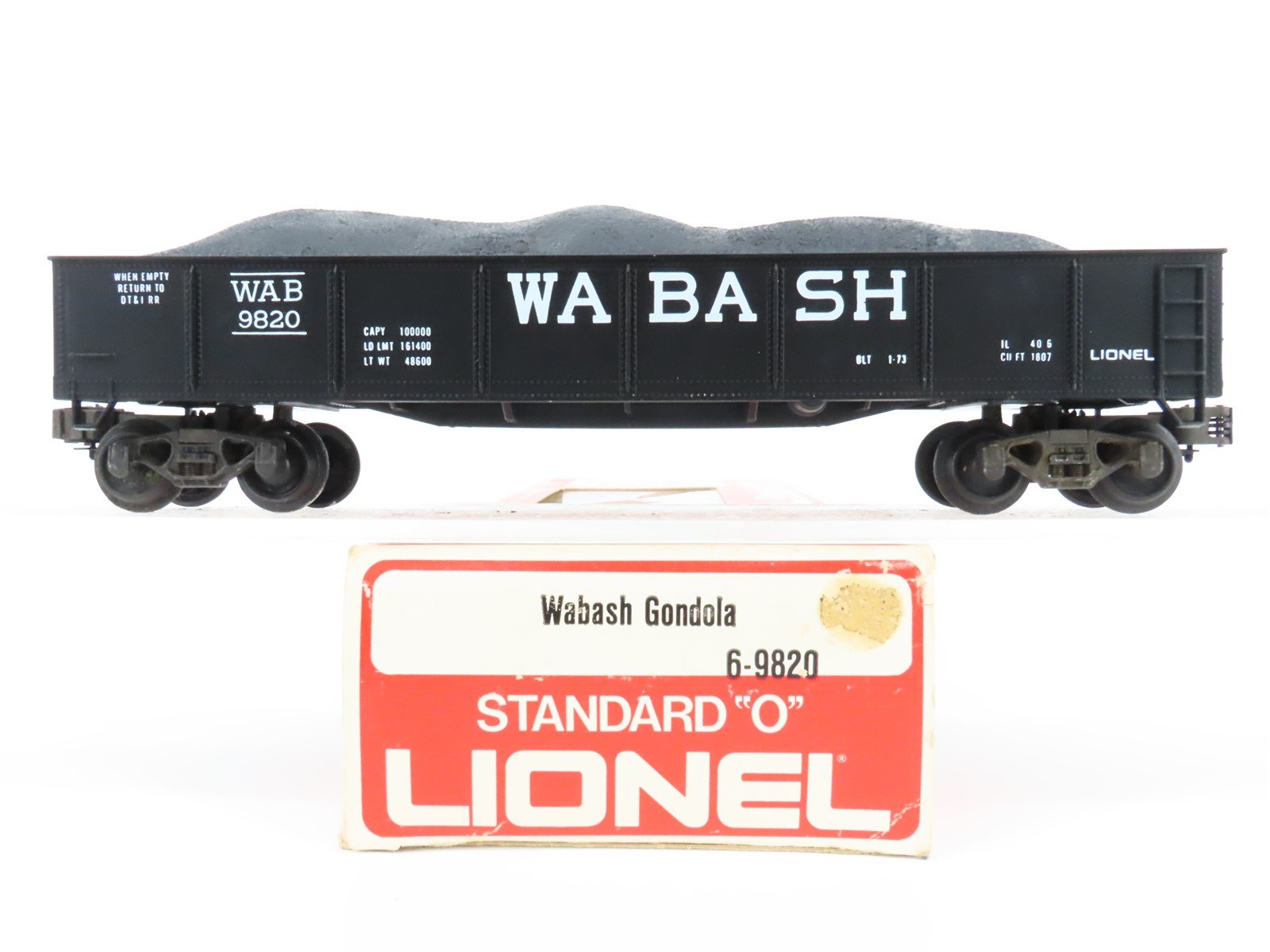 O Gauge 3-Rail Lionel 6-9820 WAB Wabash Railroad Gondola #9820