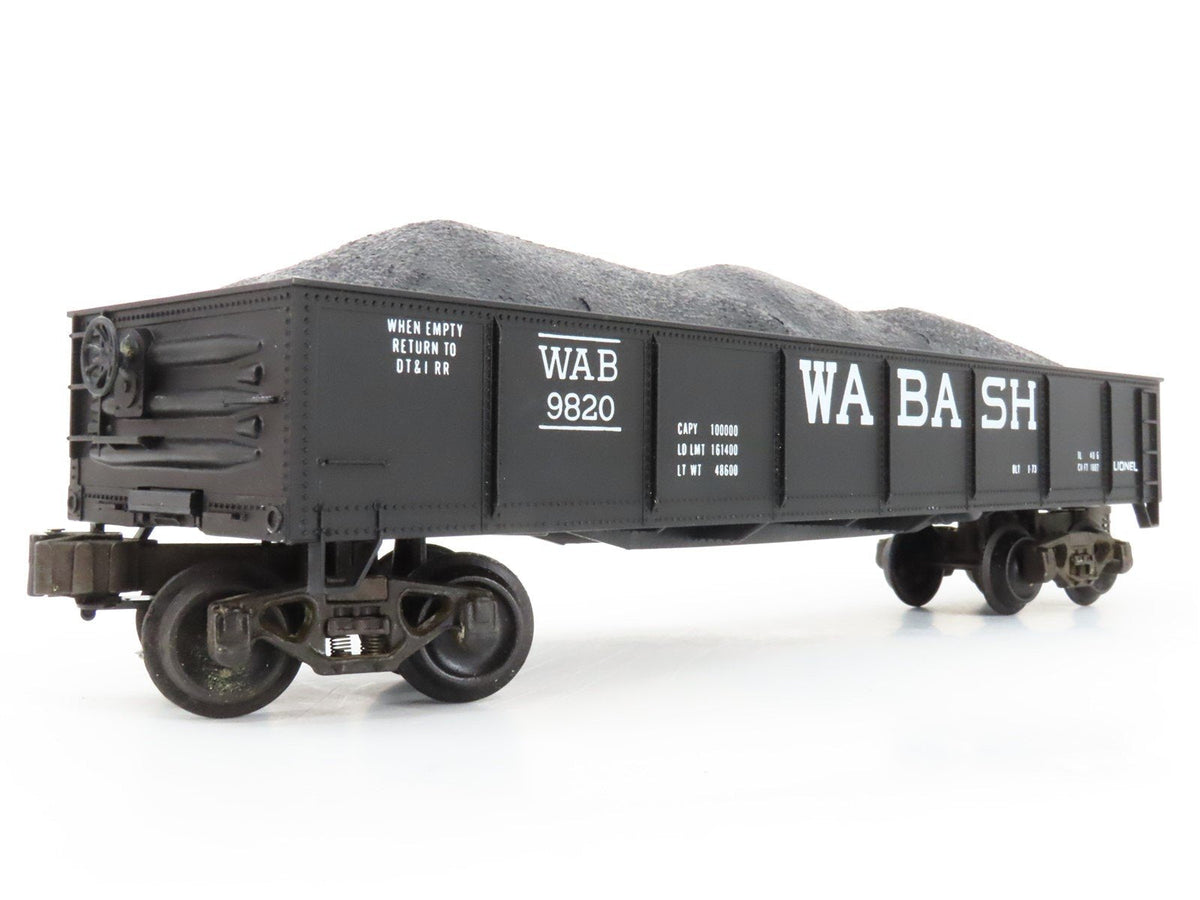 O Gauge 3-Rail Lionel 6-9820 WAB Wabash Railroad Gondola #9820