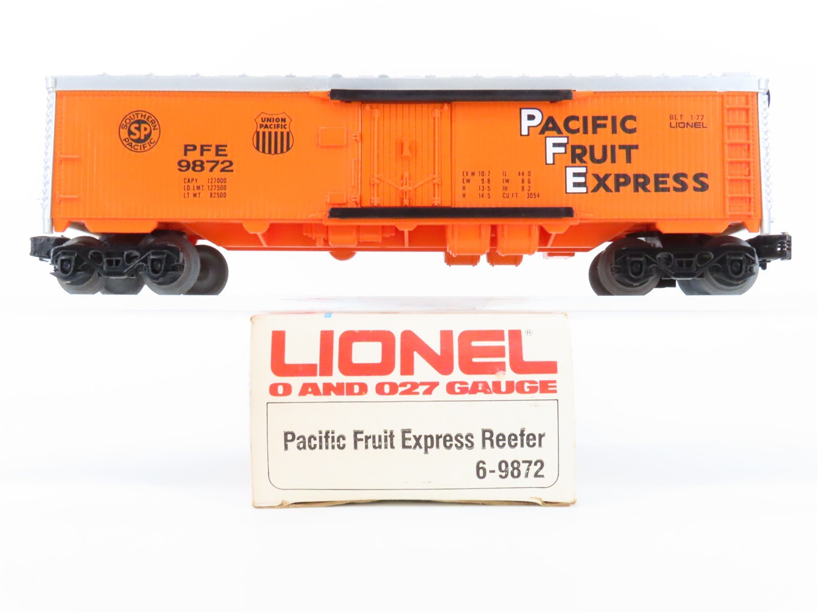 O Gauge 3-Rail Lionel 6-9872 SP UP PFE Pacific Fruit Express Reefer #9872