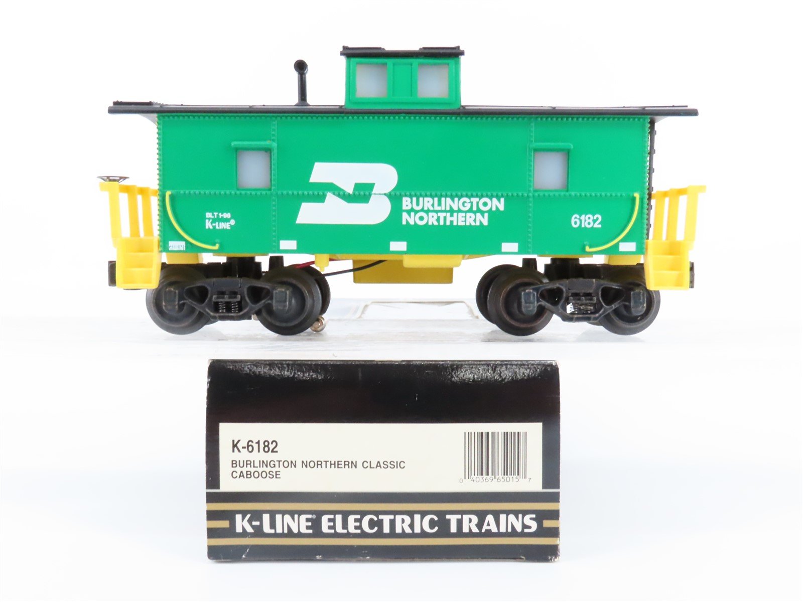 O Gauge 3-Rail K-Line K-6182 BN Burlington Northern Lighted Caboose #6182