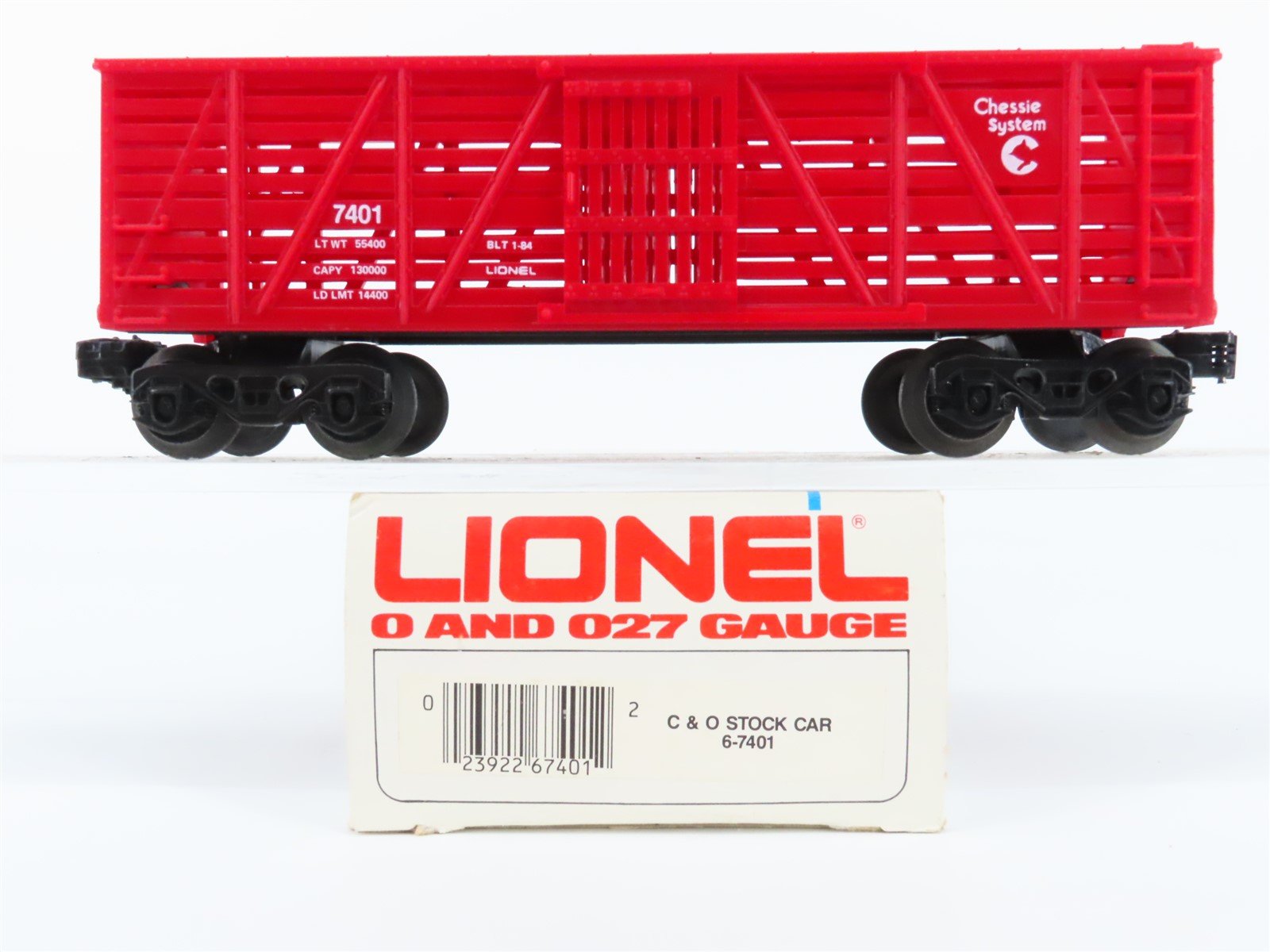 O Gauge 3-Rail Lionel 6-7401 C&O Chessie System Stock Car #7401