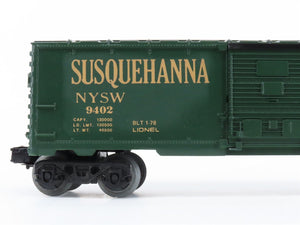 O Gauge 3-Rail Lionel 6-9402 NYSW Susquehanna Single Door Box Car #9402