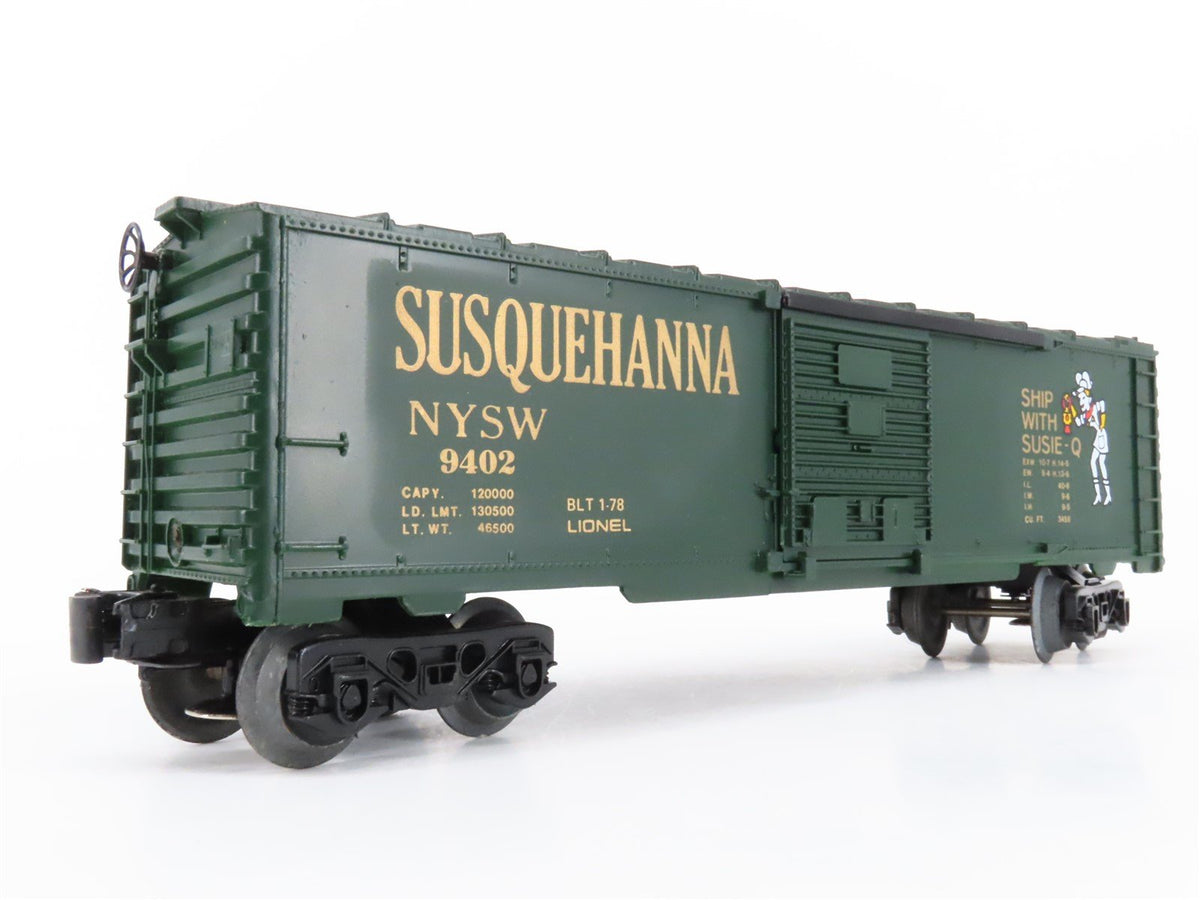 O Gauge 3-Rail Lionel 6-9402 NYSW Susquehanna Single Door Box Car #9402