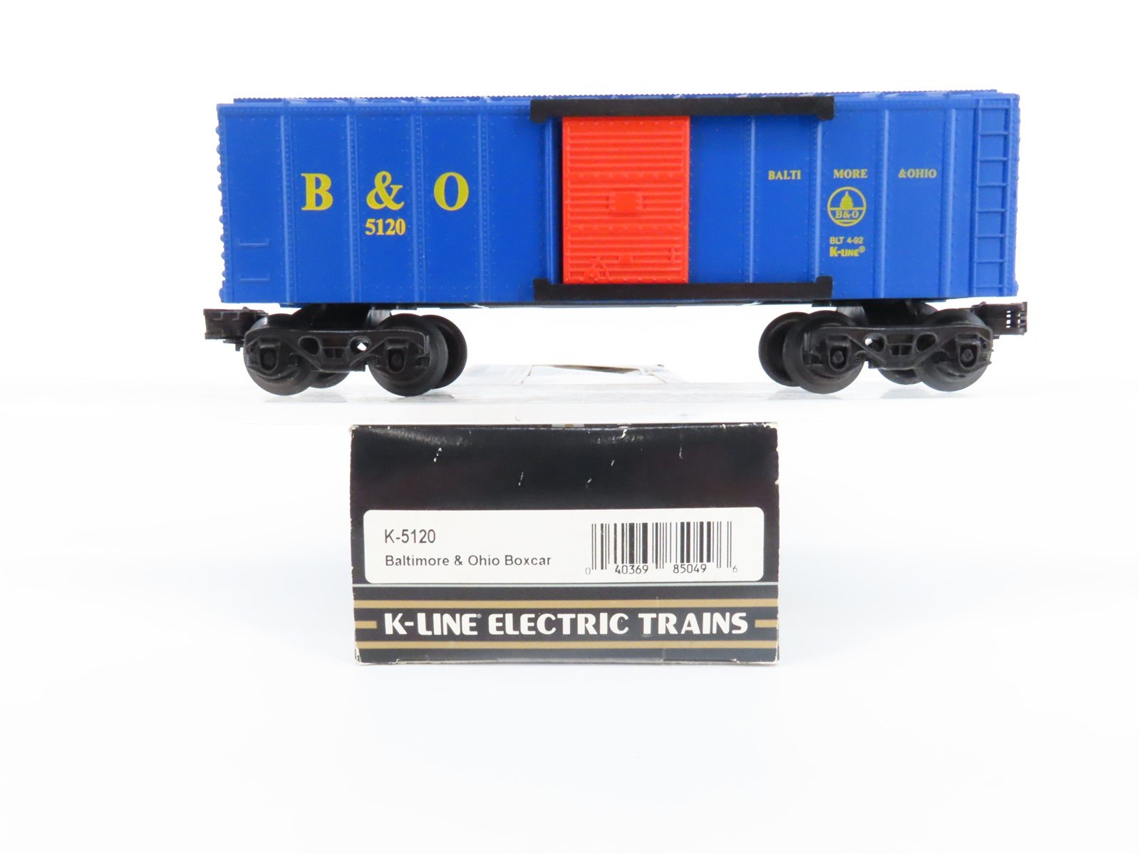 O Gauge 3-Rail K-Line K-5120 B&O Baltimore & Ohio Single Door Boxcar #5120