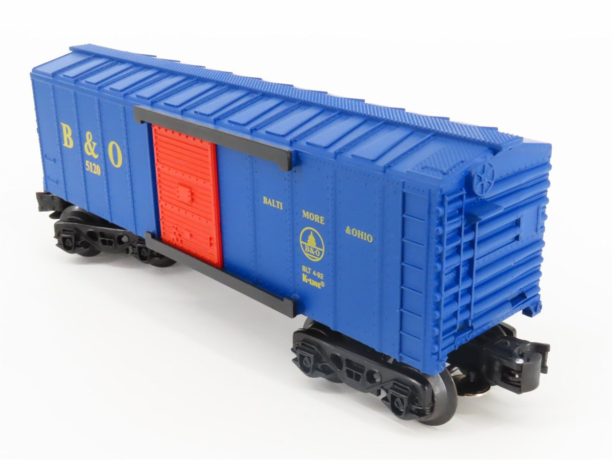 O Gauge 3-Rail K-Line K-5120 B&amp;O Baltimore &amp; Ohio Single Door Boxcar #5120