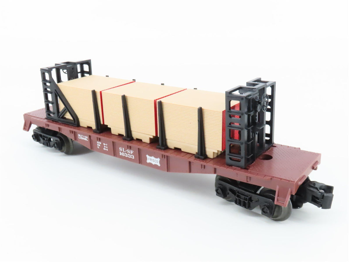 O Gauge 3-Rail Lionel 6-16333 SLSF Frisco Bulkhead Flatcar #16333 w/Lumber Load