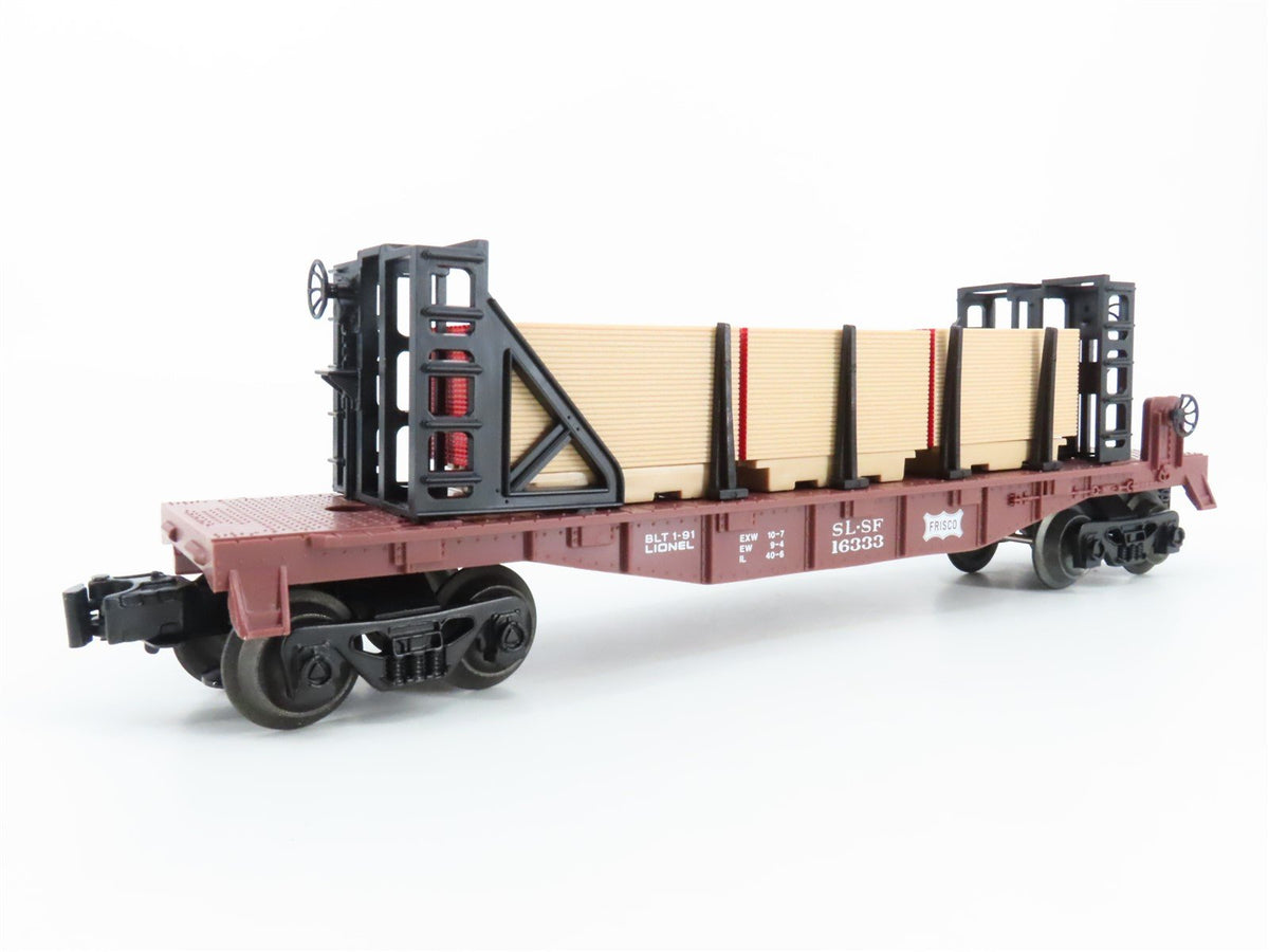 O Gauge 3-Rail Lionel 6-16333 SLSF Frisco Bulkhead Flatcar #16333 w/Lumber Load