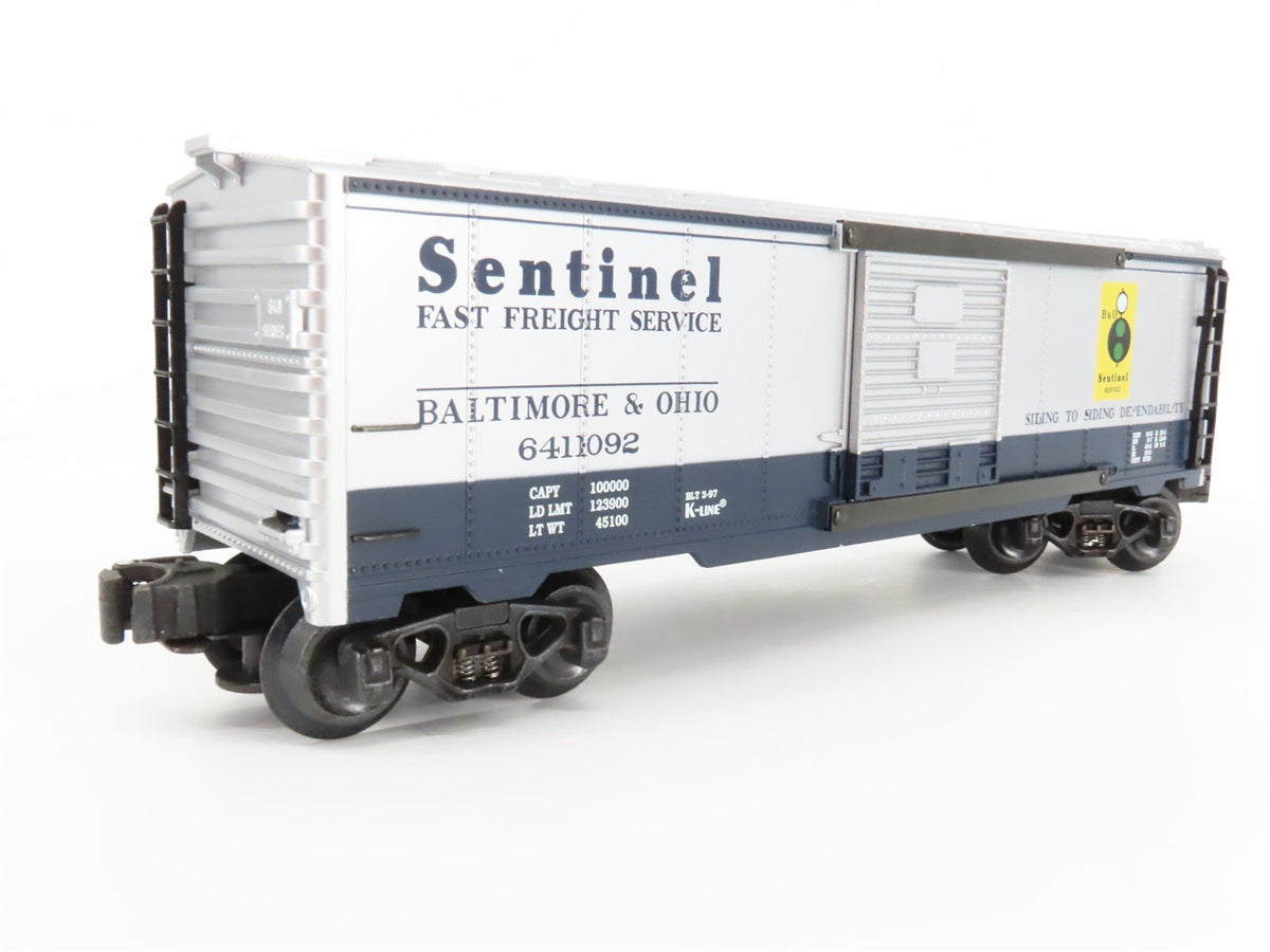 O Gauge 3-Rail K-Line K641-1092 B&amp;O Baltimore &amp; Ohio Sentinel Boxcar #6411092