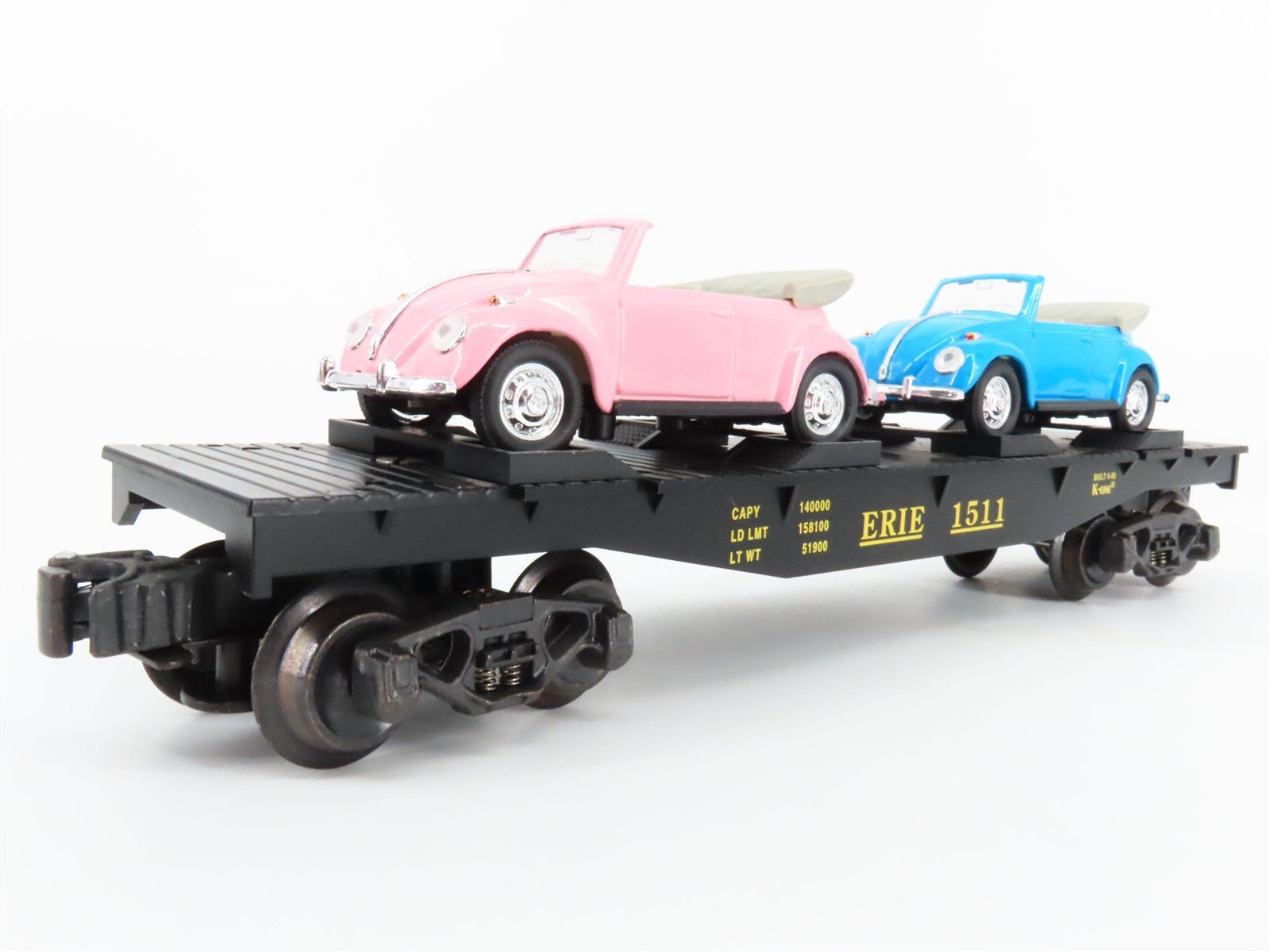 O Gauge 3-Rail K-Line K661-1511 Erie Flat Car W/Volkswagen autos #1511