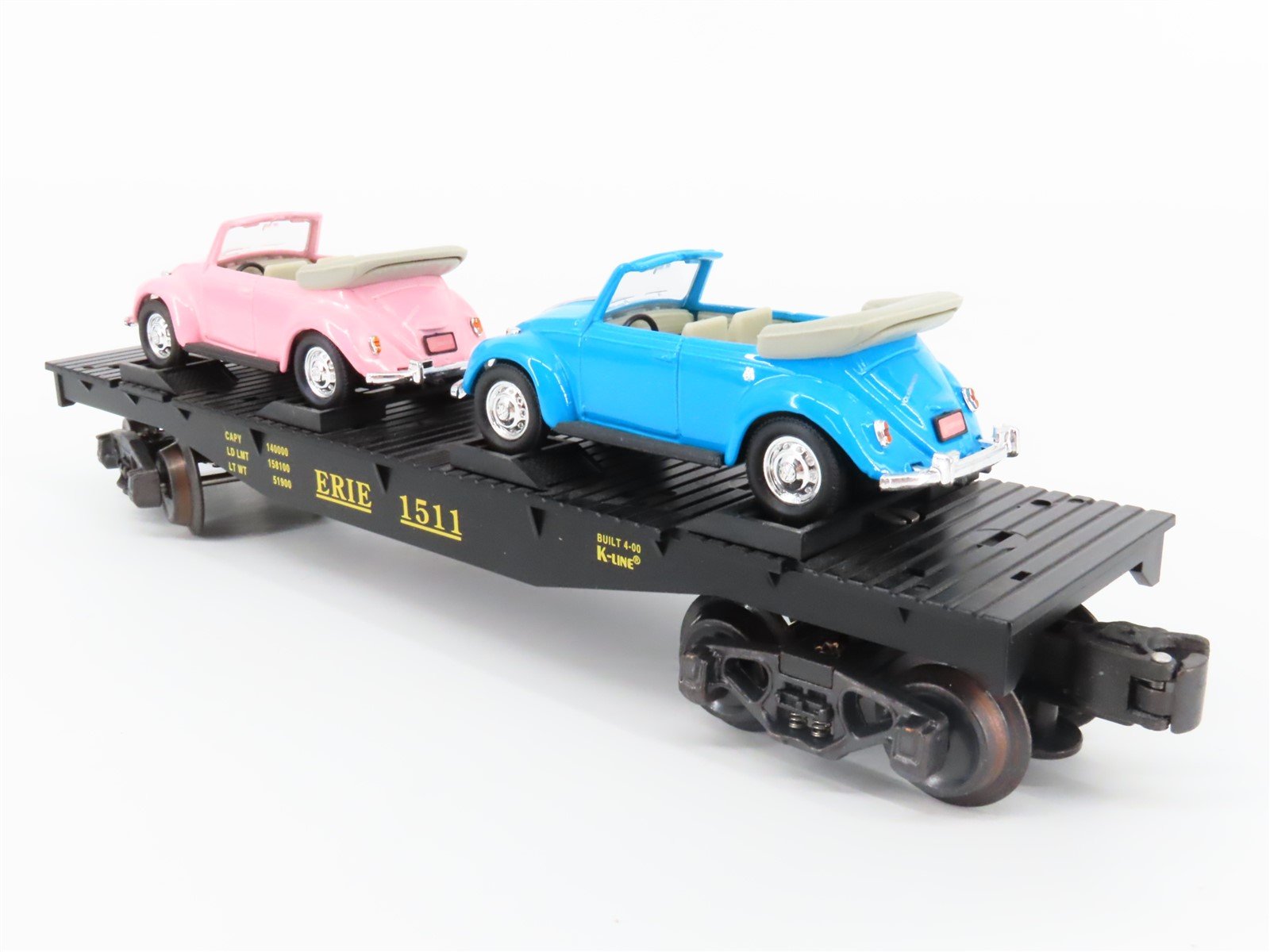 O Gauge 3-Rail K-Line K661-1511 Erie Flat Car W/Volkswagen autos #1511