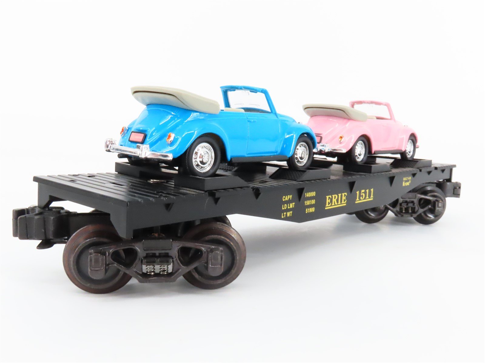 O Gauge 3-Rail K-Line K661-1511 Erie Flat Car W/Volkswagen autos #1511