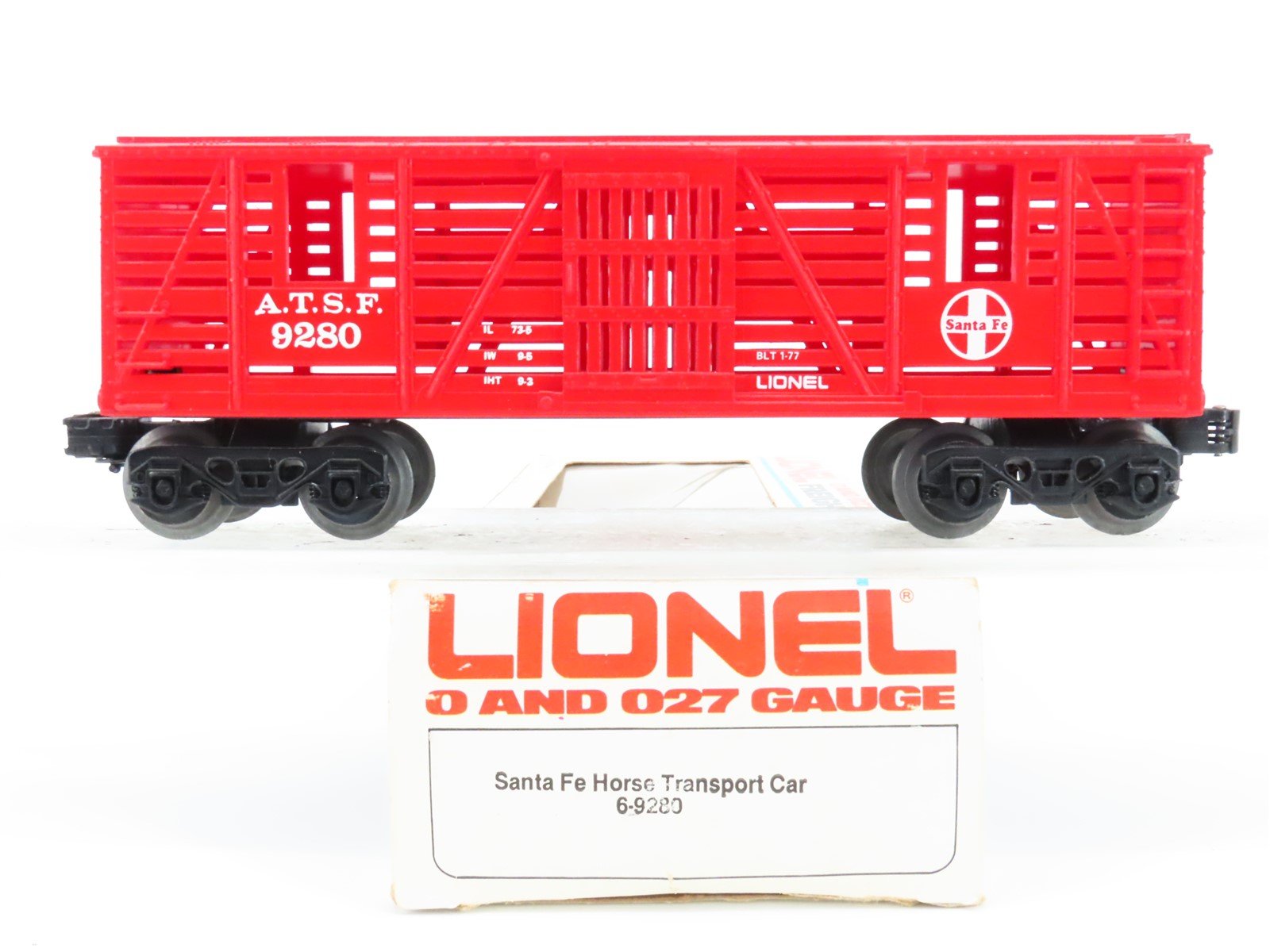 O Gauge 3-Rail Lionel 6-9280 ATSF Santa Fe Railroad Horse Transport Car #9280