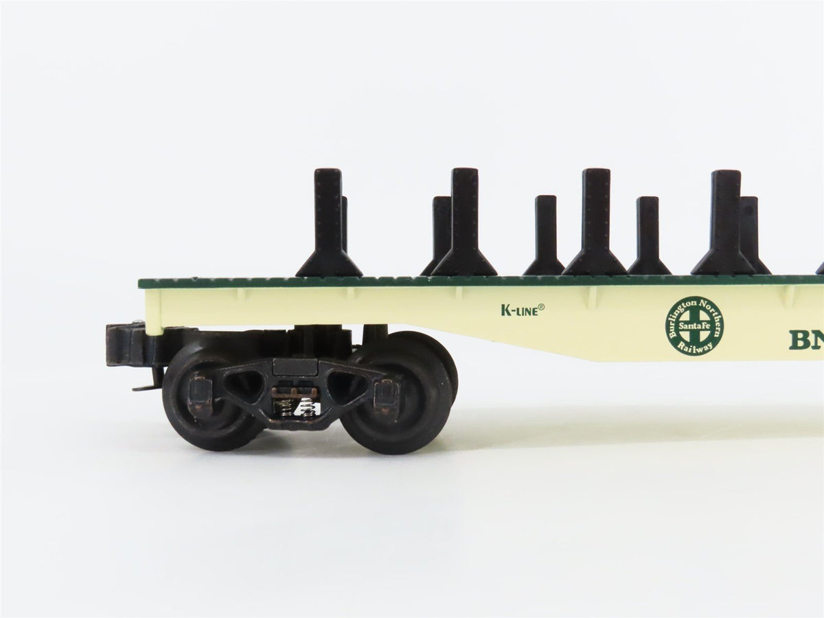 O Gauge 3-Rail K-Line K-699502 BNSF Santa Fe Flat Car W/Pickup Trucks #6995