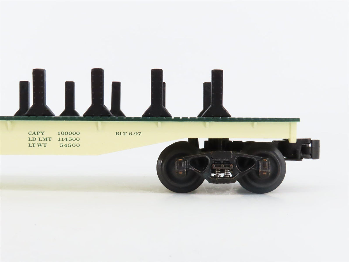 O Gauge 3-Rail K-Line K-699502 BNSF Santa Fe Flat Car W/Pickup Trucks #6995
