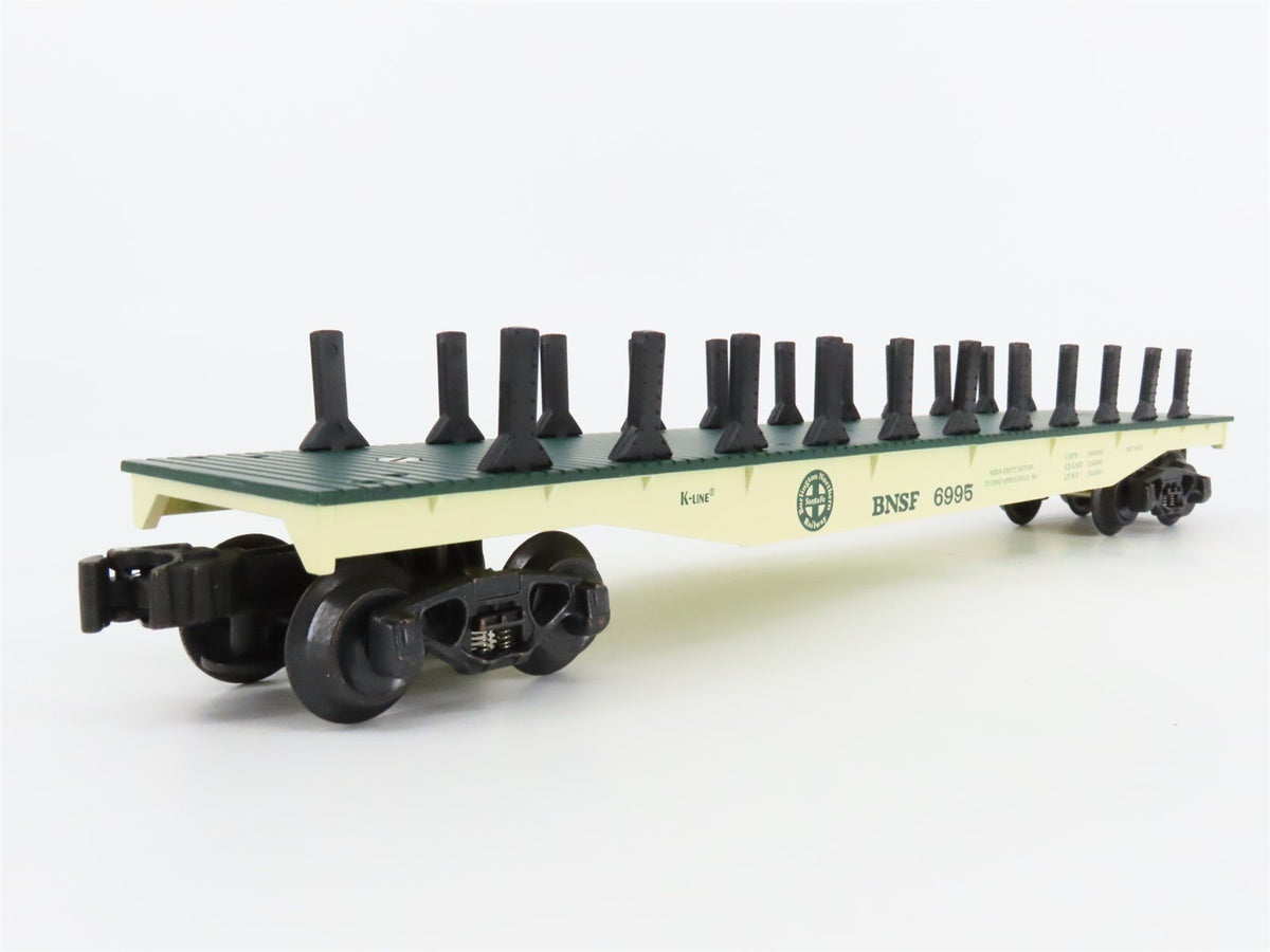 O Gauge 3-Rail K-Line K-699502 BNSF Santa Fe Flat Car W/Pickup Trucks #6995