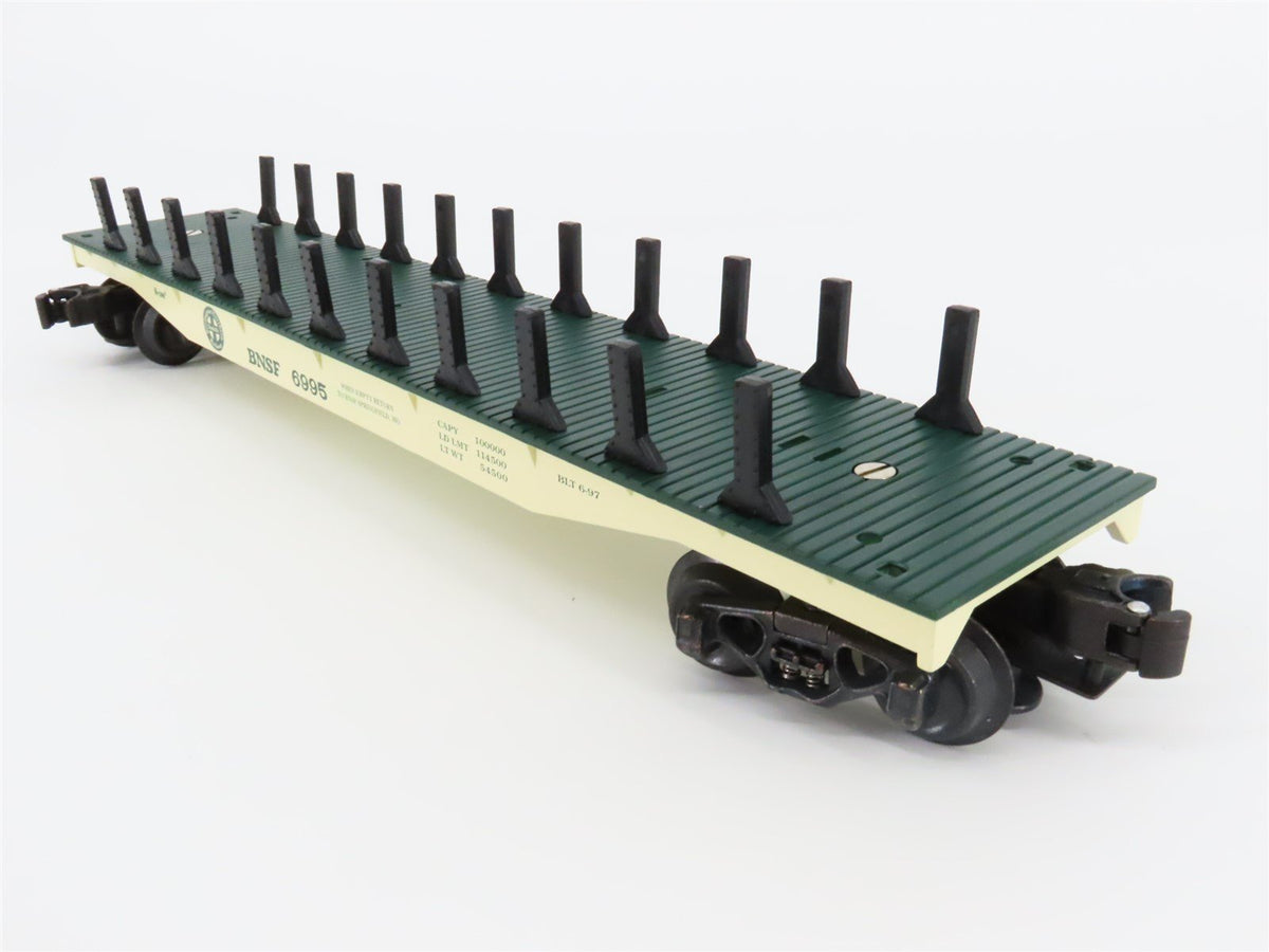 O Gauge 3-Rail K-Line K-699502 BNSF Santa Fe Flat Car W/Pickup Trucks #6995