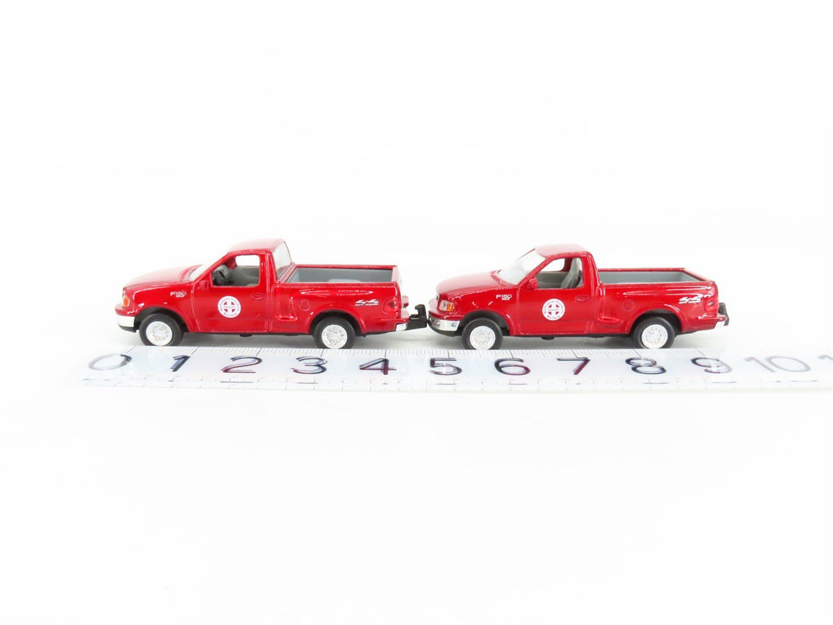 O Gauge 3-Rail K-Line K-699502 BNSF Santa Fe Flat Car W/Pickup Trucks #6995