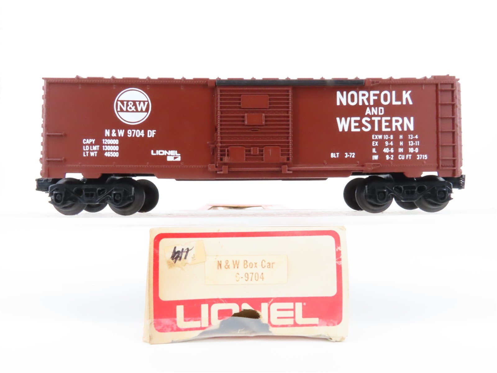 O Gauge 3-Rail Lionel 6-9704 N&W Norfolk & Western Single Door Box Car #9704