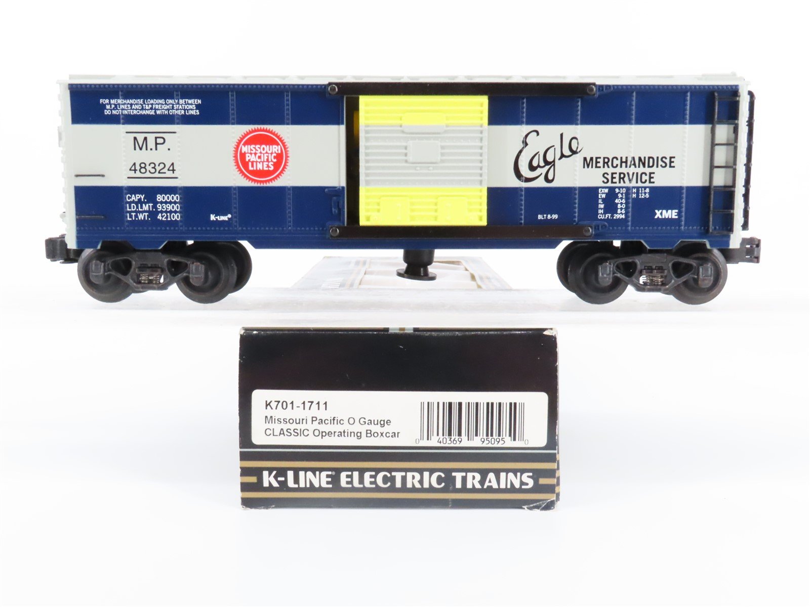O Gauge 3-Rail K-Line K701-1711 MP Eagle Merchandise Operating Boxcar #48324