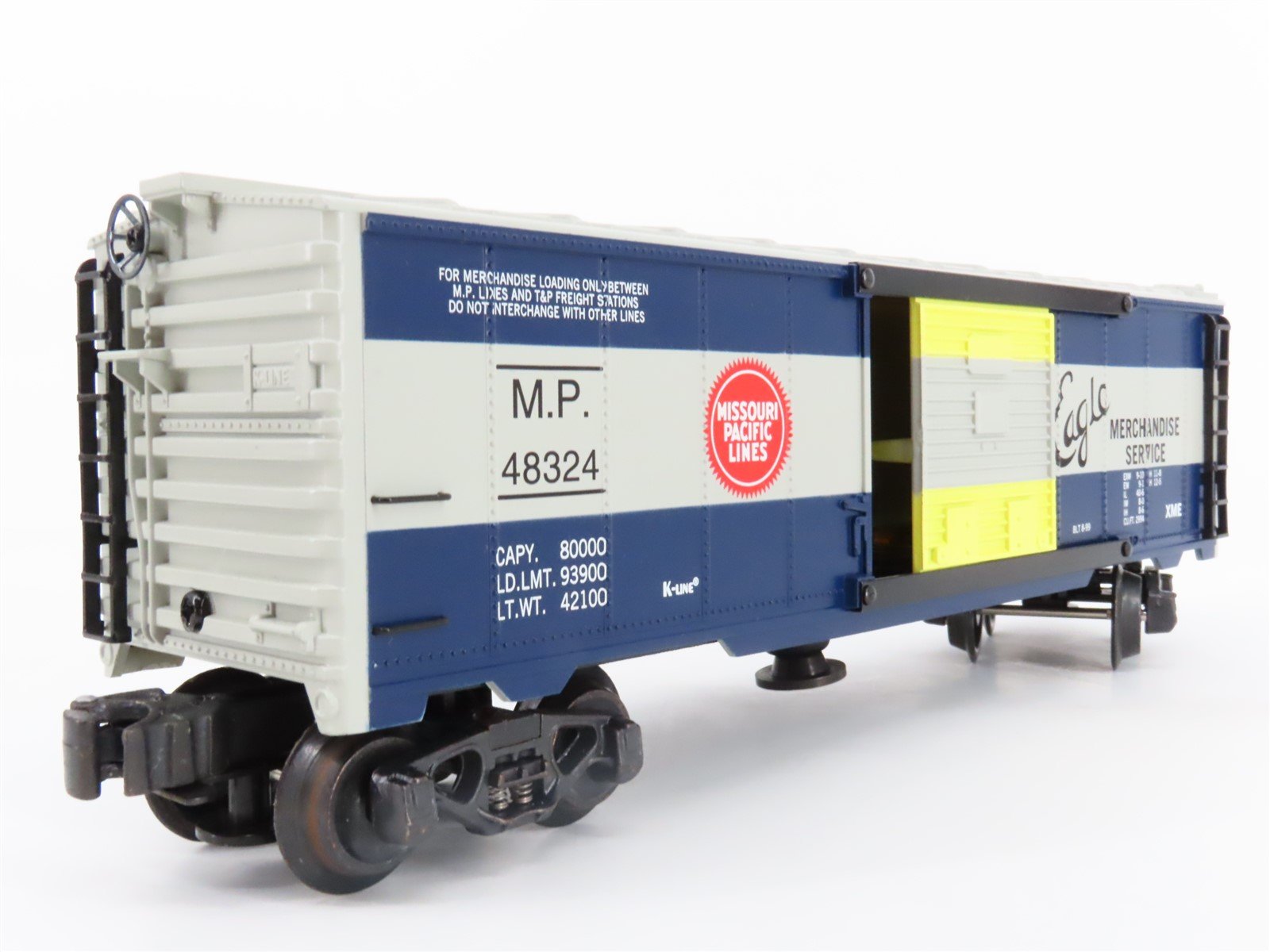 O Gauge 3-Rail K-Line K701-1711 MP Eagle Merchandise Operating Boxcar #48324