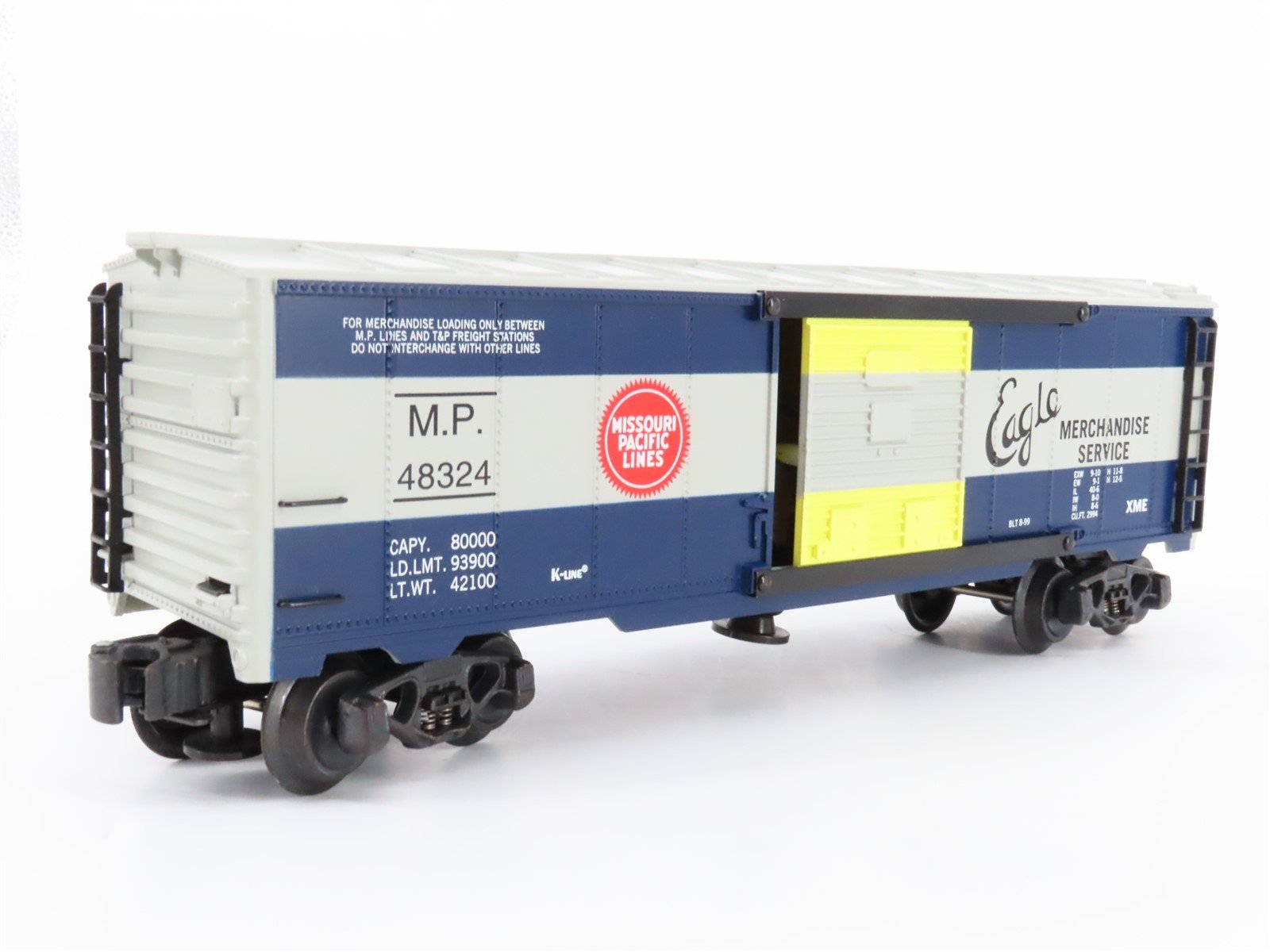 O Gauge 3-Rail K-Line K701-1711 MP Eagle Merchandise Operating Boxcar #48324