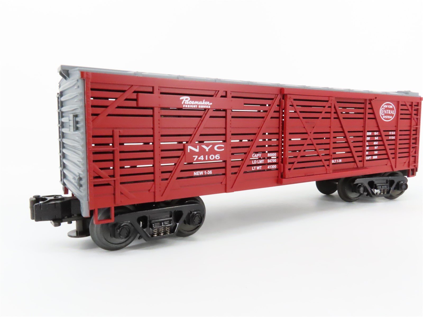 O Gauge 3-Rail Rail King Rugged Rails Series 33-7701 NYC Stock Car 74106